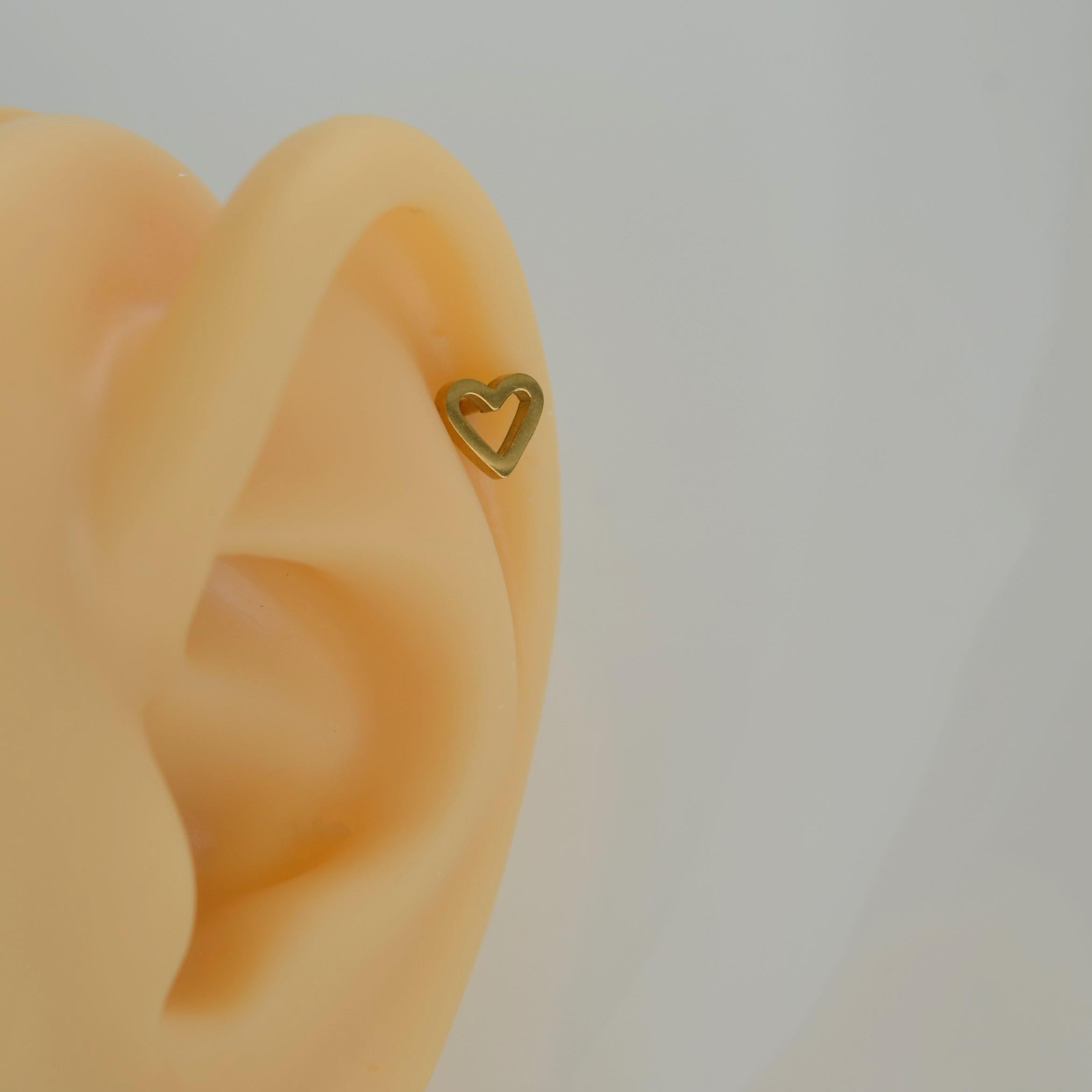 Gold Çelik Kalp Model Helix Piercing