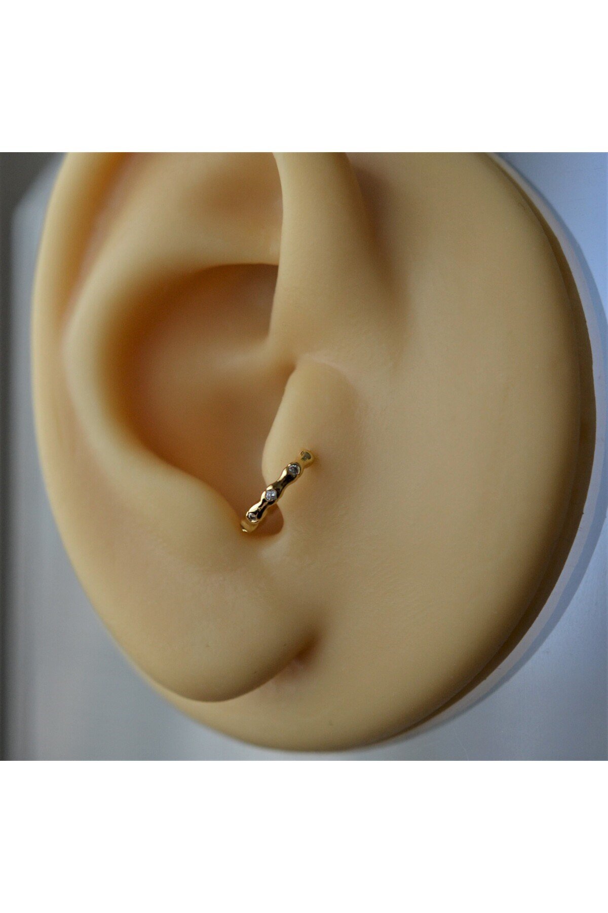 Gold Cerrahi Çelik İnce Halka Tragus Piercing Helix Lob Kıkırdak