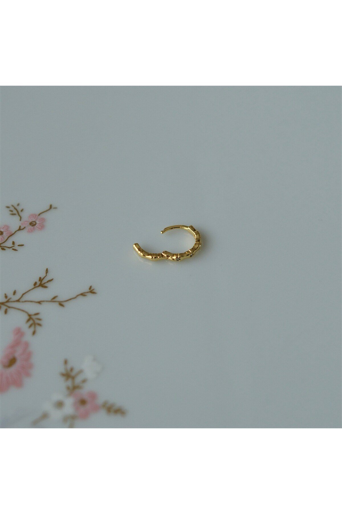 Gold Cerrahi Çelik İnce Halka Tragus Piercing Helix Lob Kıkırdak