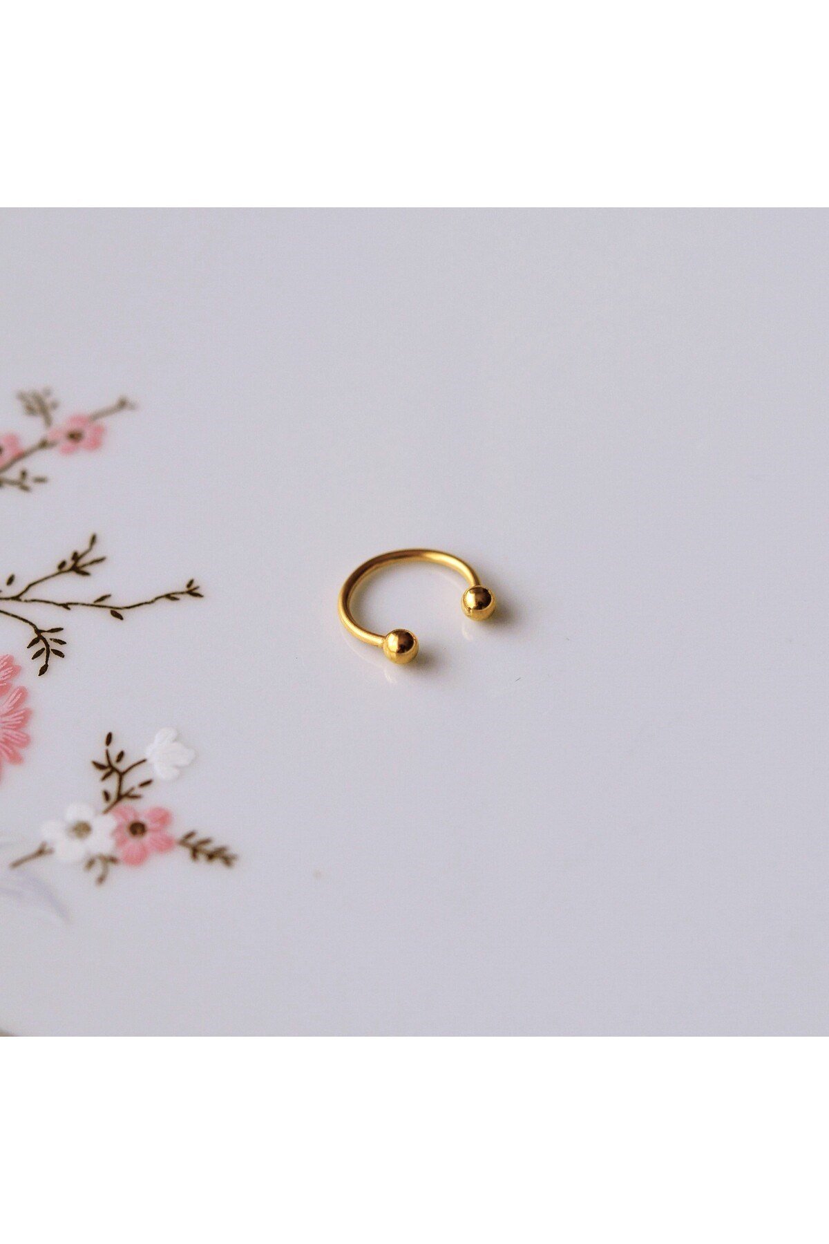 Gold Renk Cerrahi Çelik Toplu Piercing 10 mm Helix Lob Conch Daith
