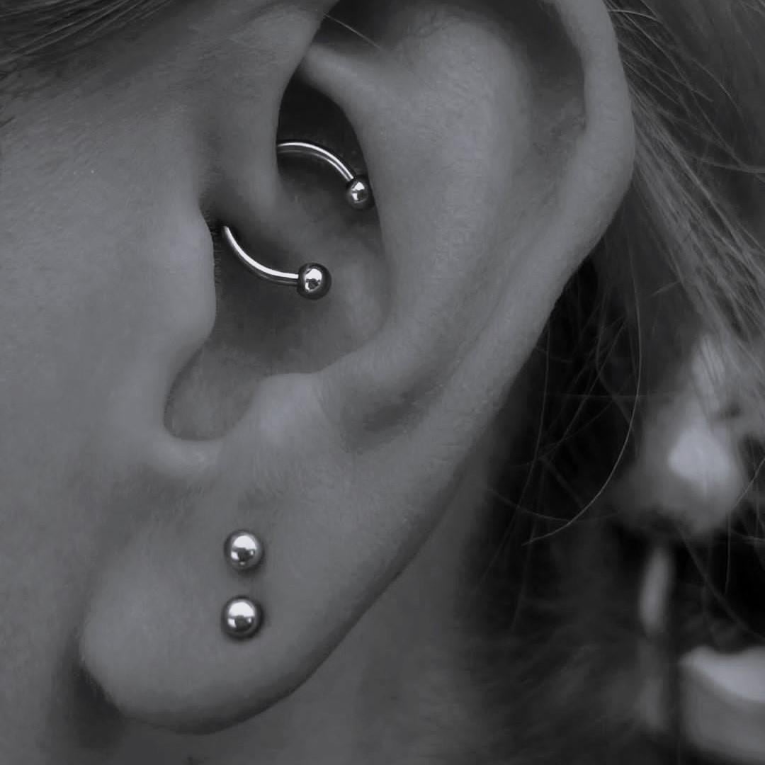 Gold Renk Cerrahi Çelik Toplu Piercing 10 mm Helix Lob Conch Daith