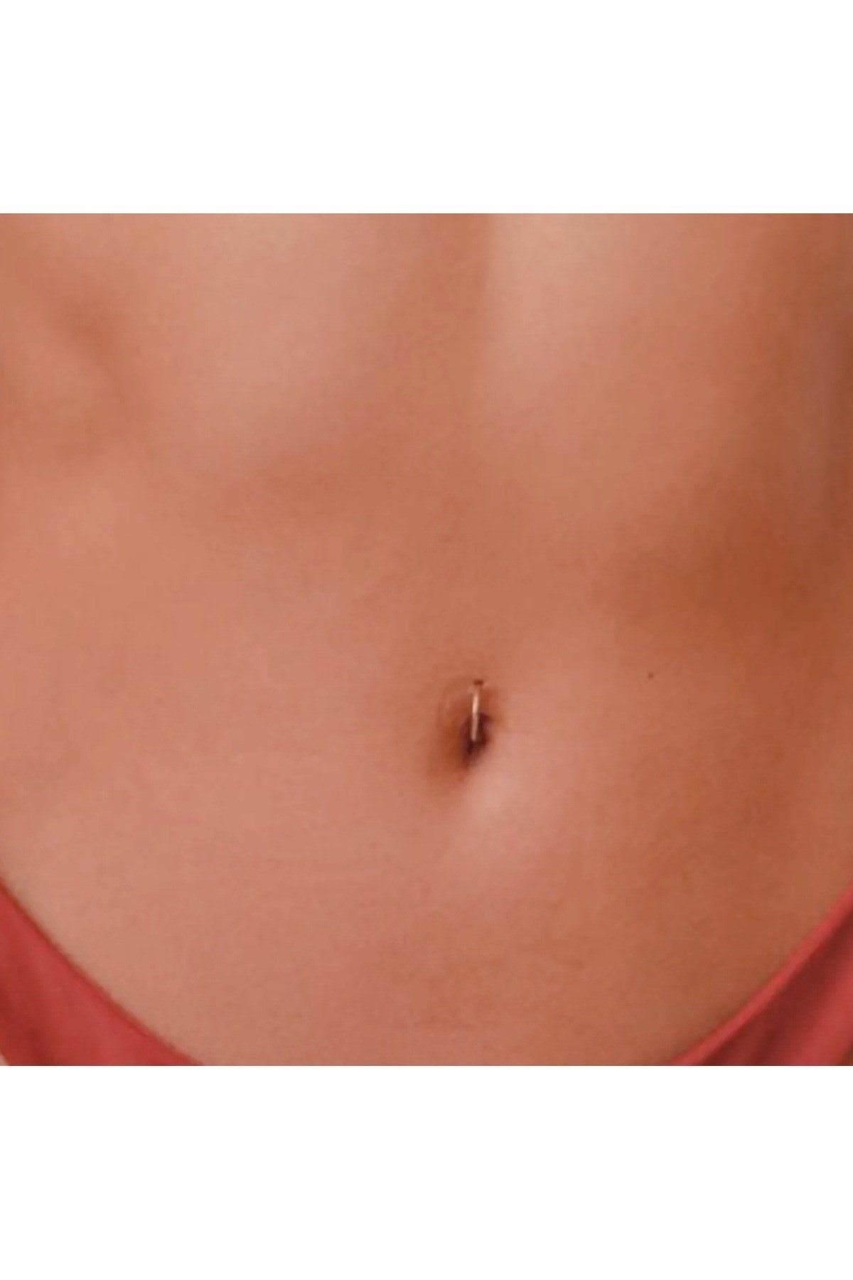 Gümüş Renk 316 L Çelik Küçük Düz Halka Göbek Piercingi 8 mm