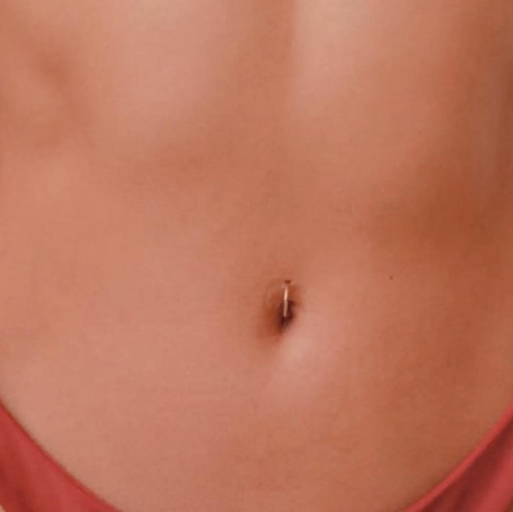 Gümüş Renk 316 L Çelik Küçük Düz Halka Göbek Piercingi 8 mm