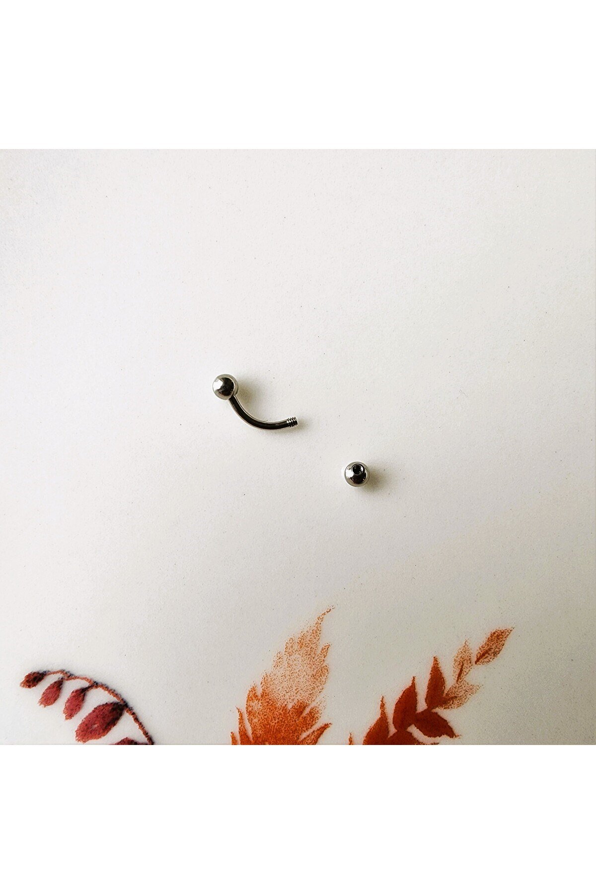 Gümüş Renkli Cerrahi Çelik Kaş Piercingi 6 mm