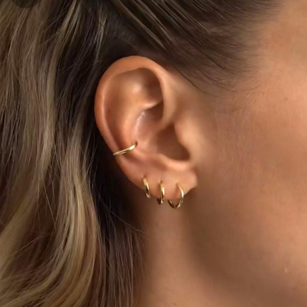 Günlük Kullanım Düz Earcuff SıkıştIrmalı Kıkırdak küpesi