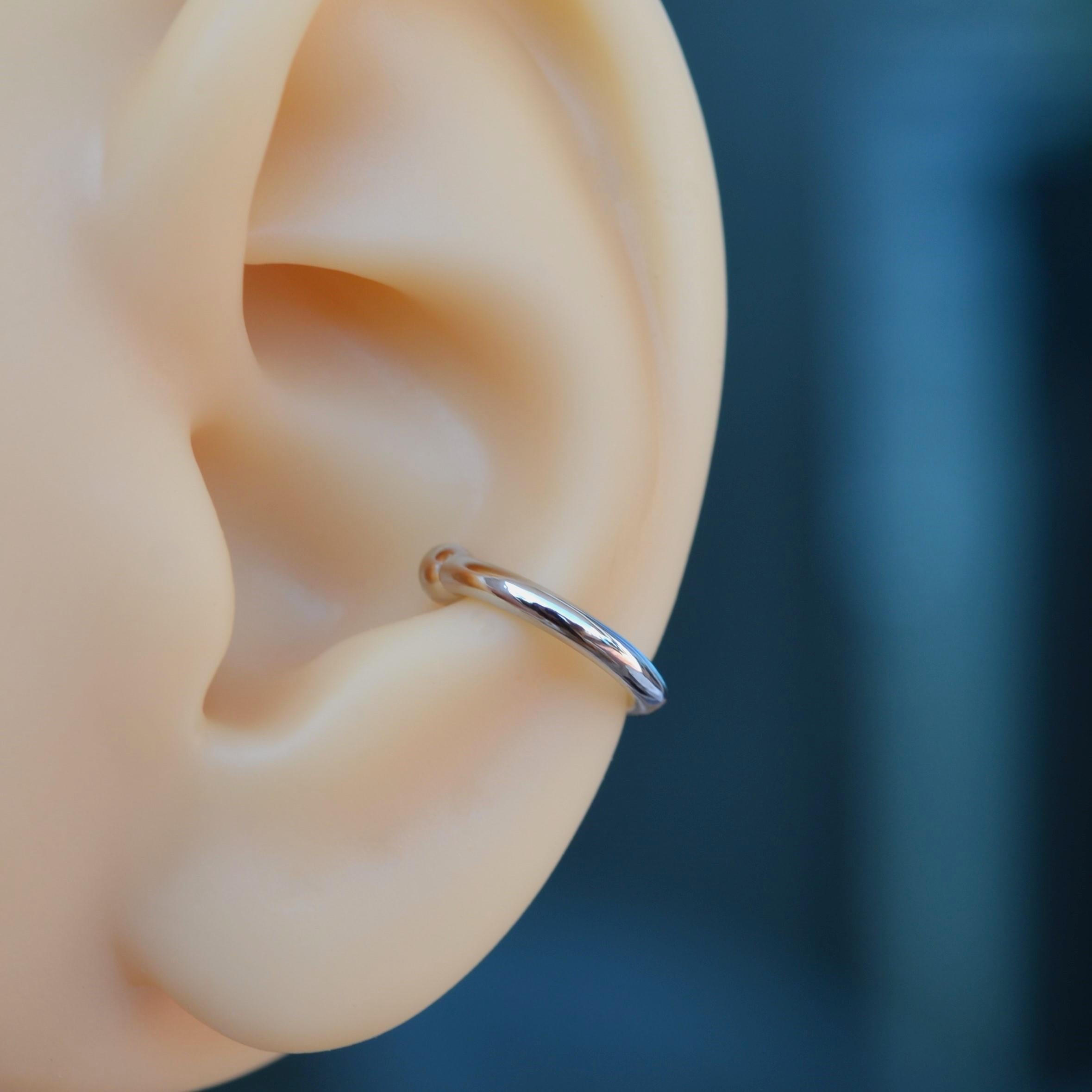 Günlük Kullanım Düz Silver Earcuff Sıkıştırmalı Kıkırdak küpesi