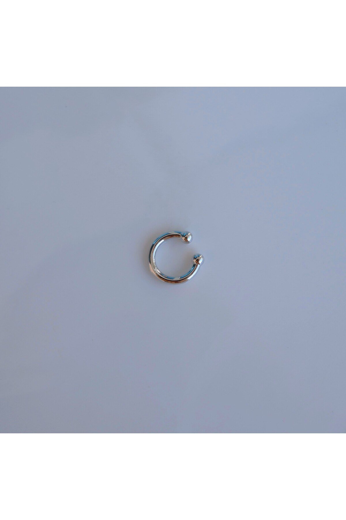 Günlük Kullanım Düz Silver Earcuff Sıkıştırmalı Kıkırdak küpesi