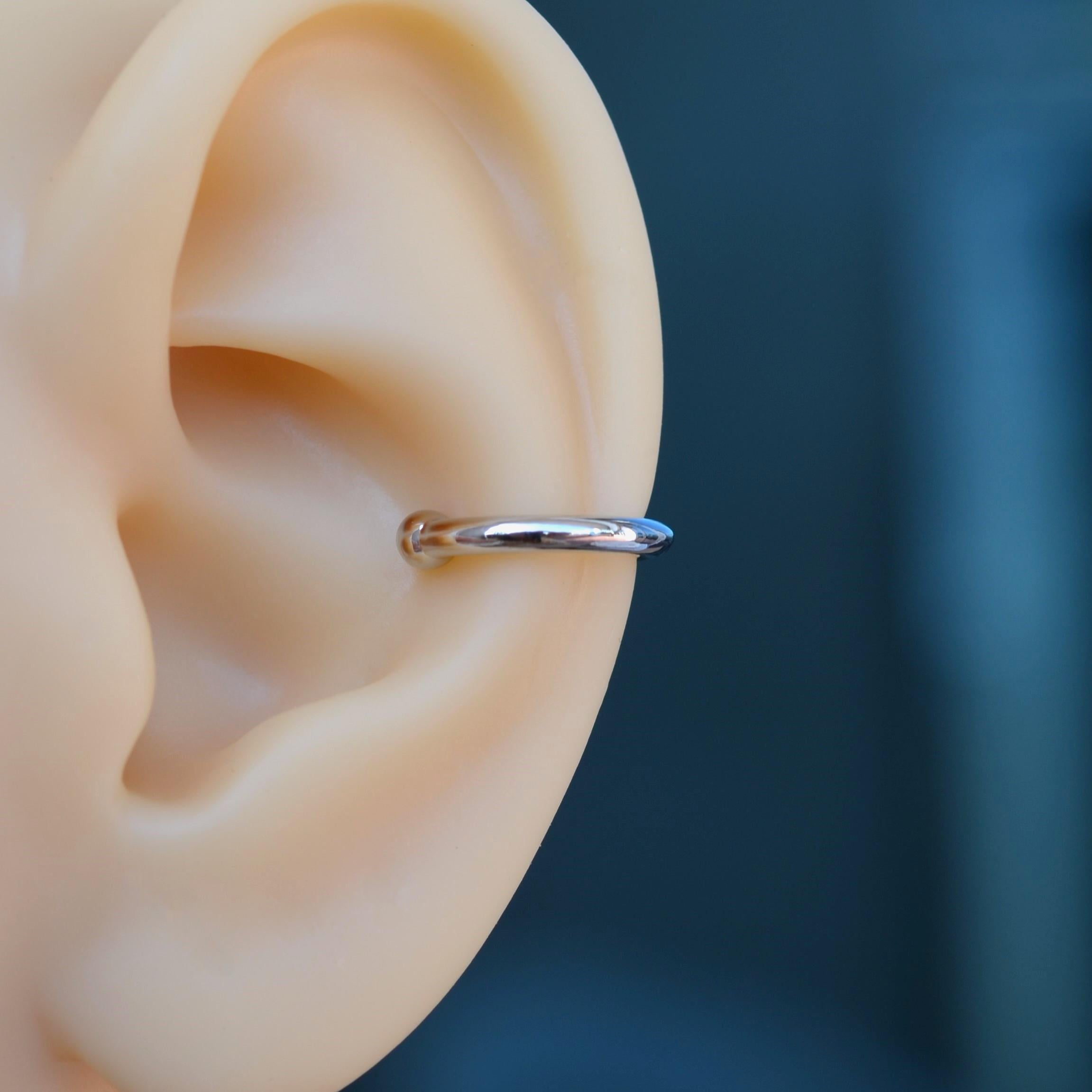 Günlük Kullanım Düz Silver Earcuff Sıkıştırmalı Kıkırdak küpesi
