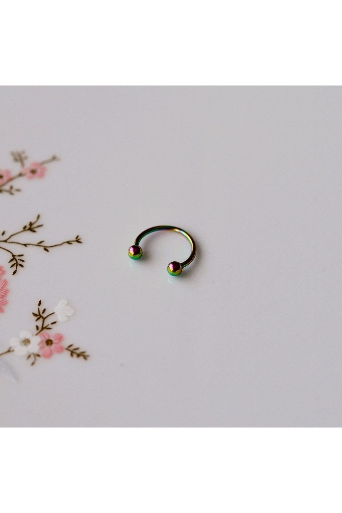 Hologram Renk Cerrahi Çelik Toplu Piercing 10 Mm Helix Lob Conch Daith