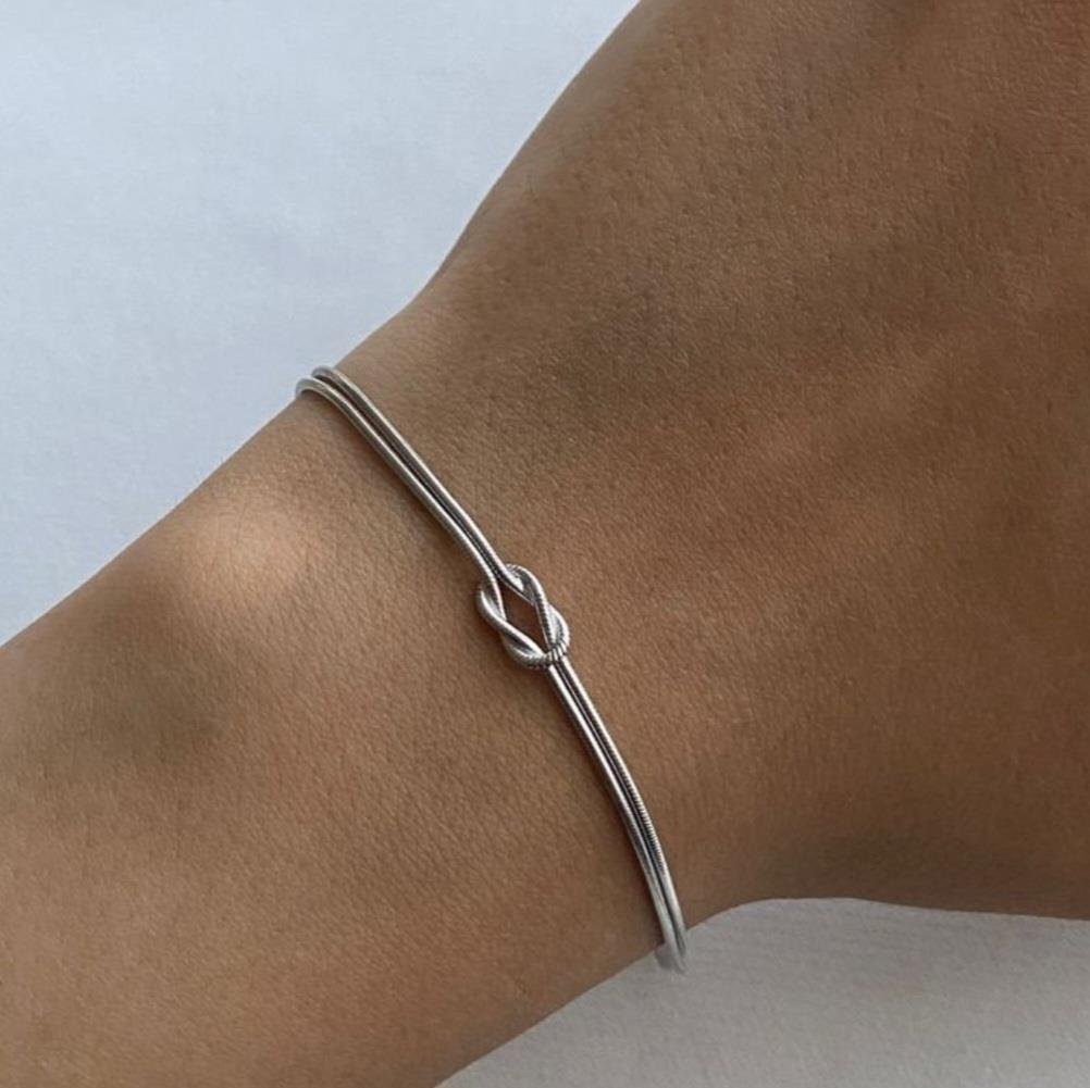 İki Sıralı Çelik Bileklik Unisex BBF Hediyelik Sevgiliye