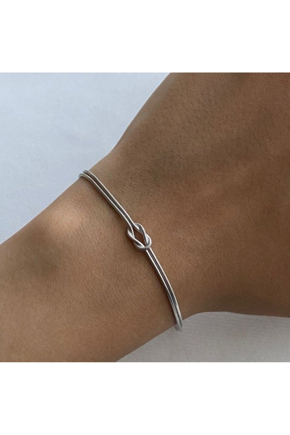 İki Sıralı Çelik Bileklik Unisex BBF Hediyelik Sevgiliye