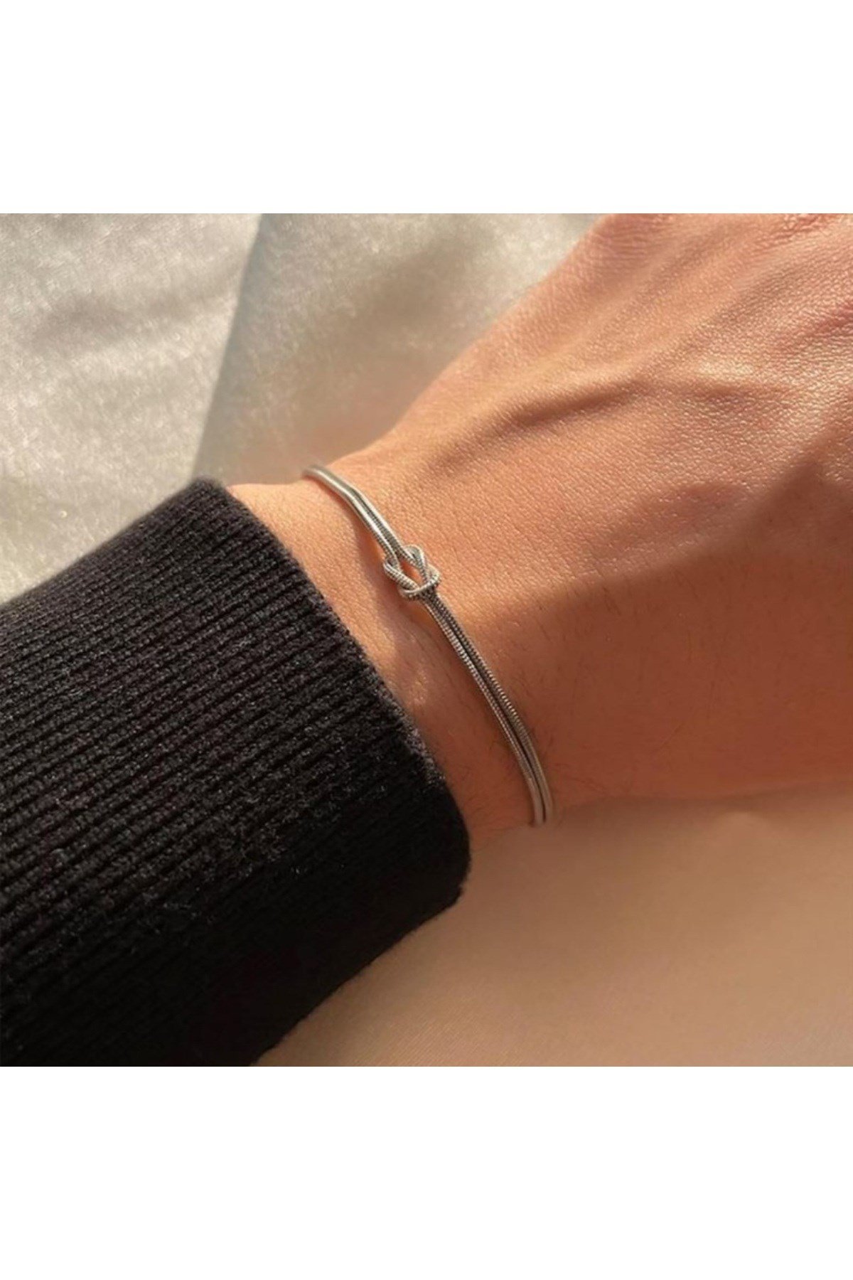 İki Sıralı Çelik Bileklik Unisex BBF Hediyelik Sevgiliye