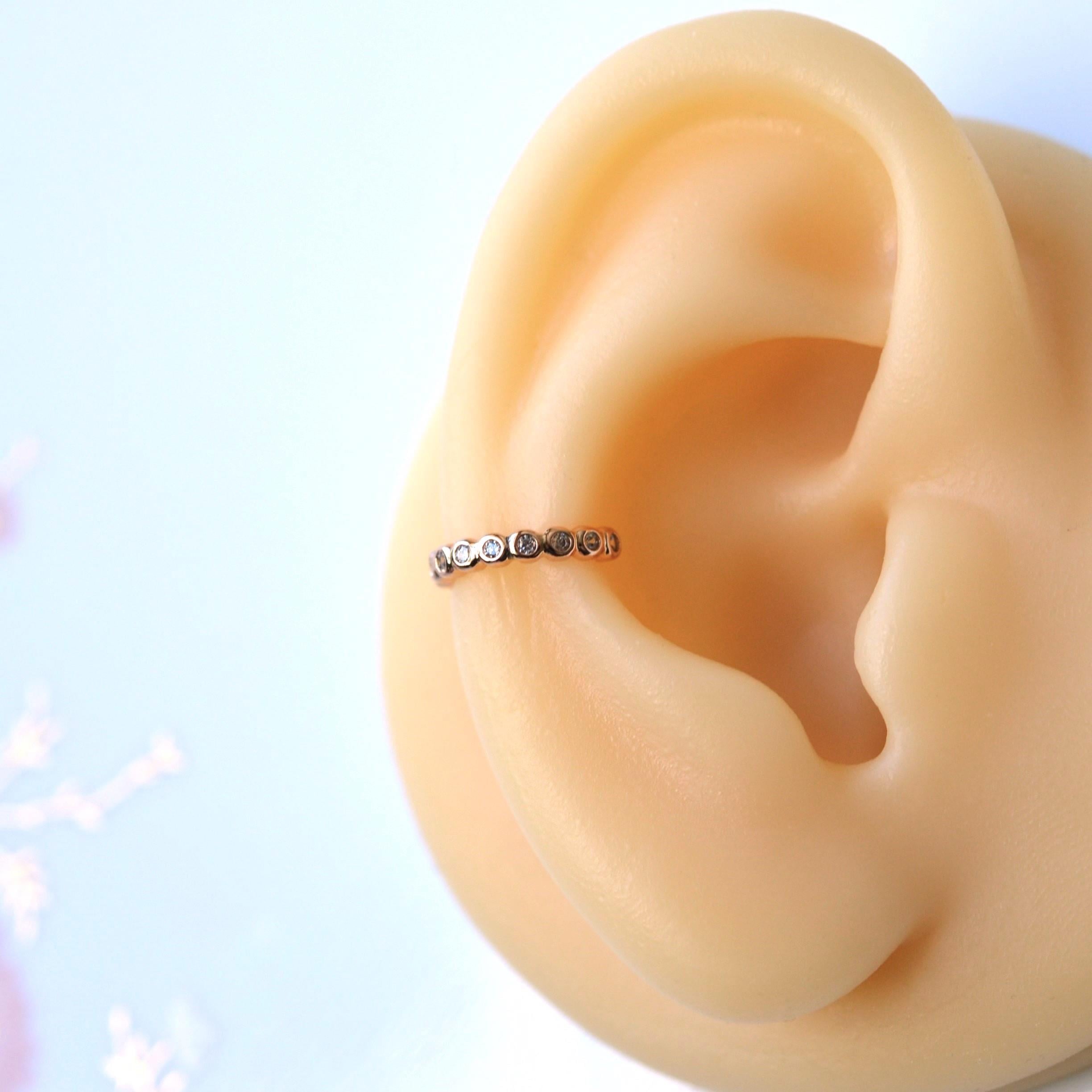 İnce Minimal Earcuff Sıkıştırmalı Kıkırdak Küpesi