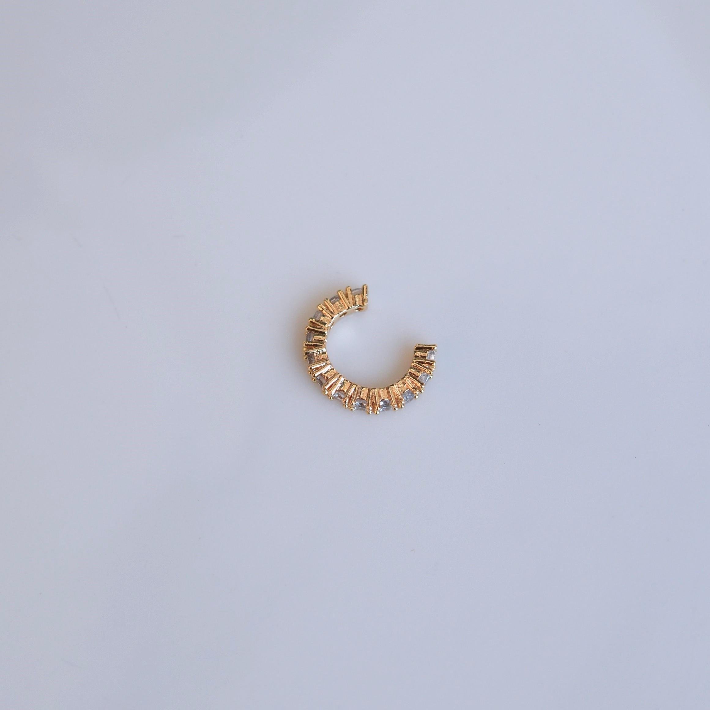 İnce Taşlı Earcuff Taşlı Sıkıştırma Kıkırdak Küpesi