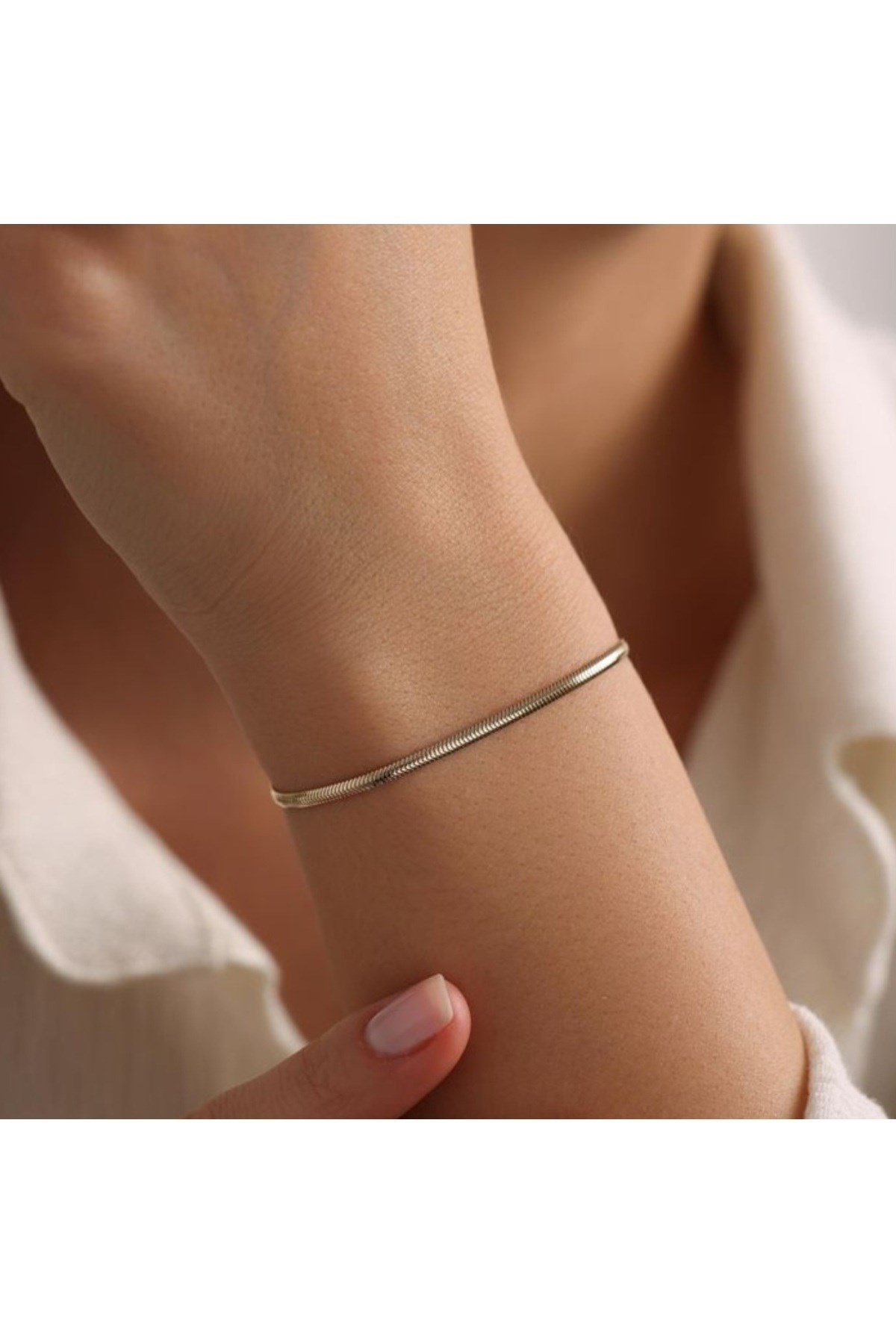 İtalyan Çelik Bileklik Orta Kalınlık Unisex Ürün Hediyelik Bileklik Çelik