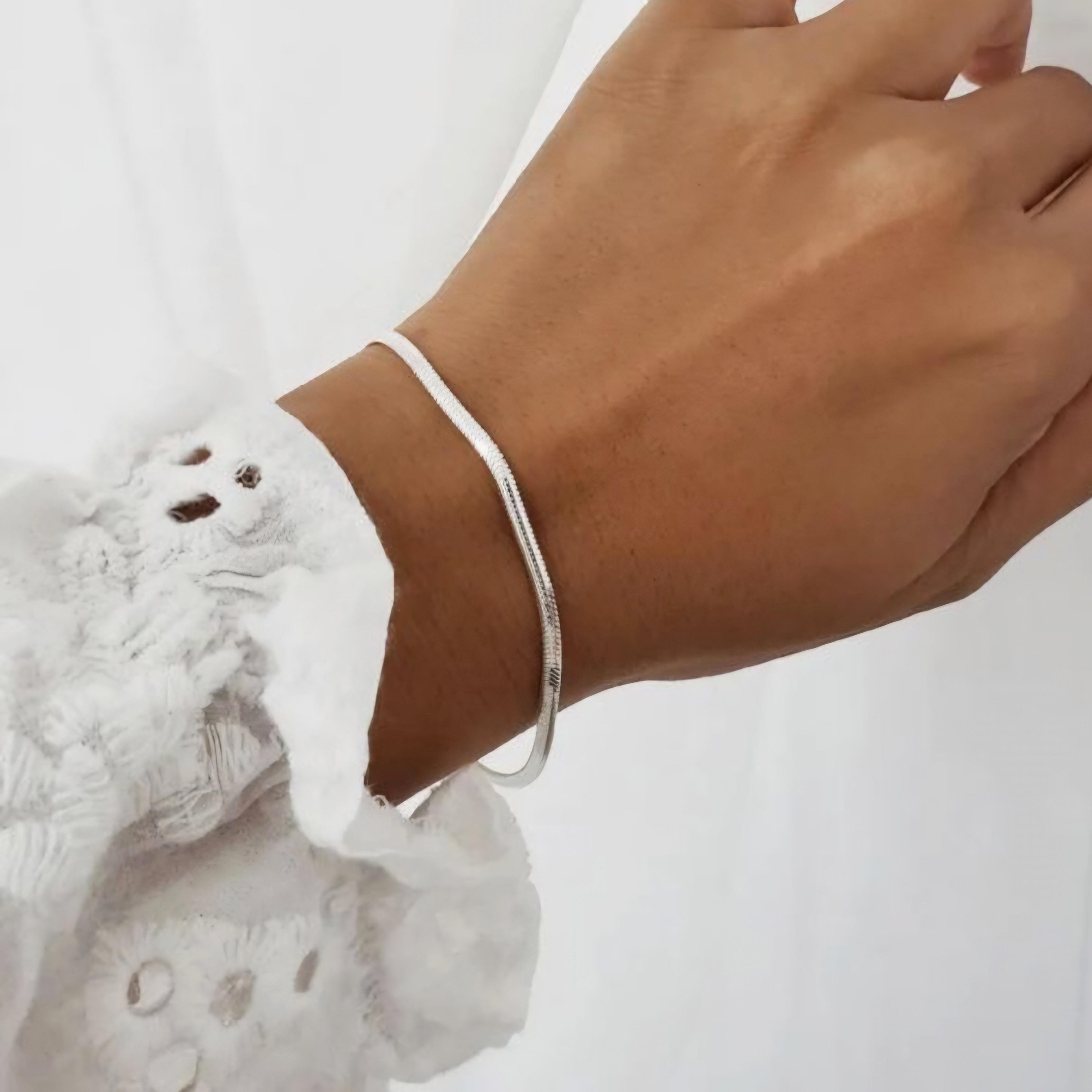 İtalyan Ezme Çelik Zincir Bileklik Silver Renk Çelik Bileklik Unisex Ürün