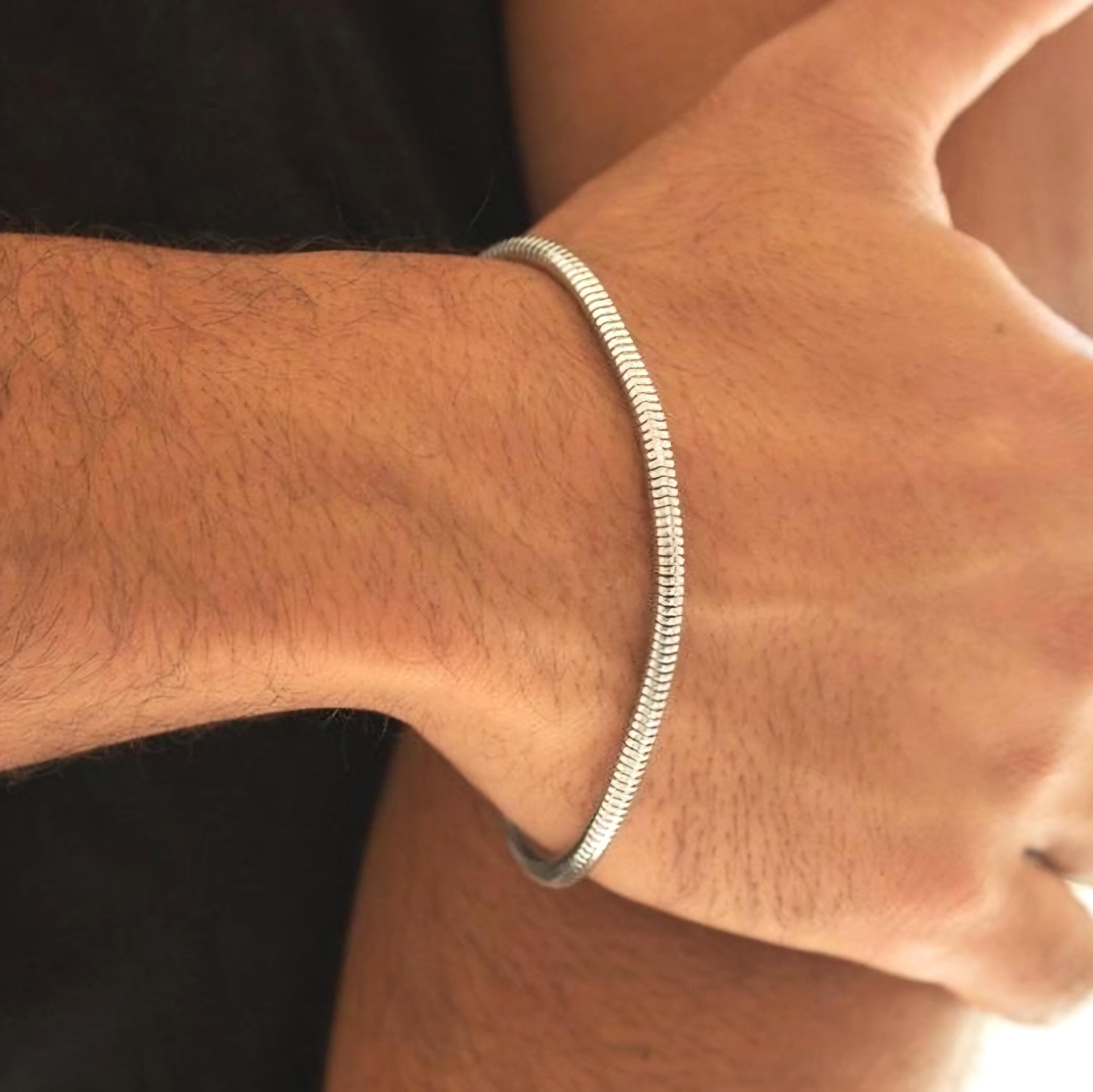 İtalyan Ezme Çelik Zincir Bileklik Silver Renk Çelik Bileklik Unisex Ürün
