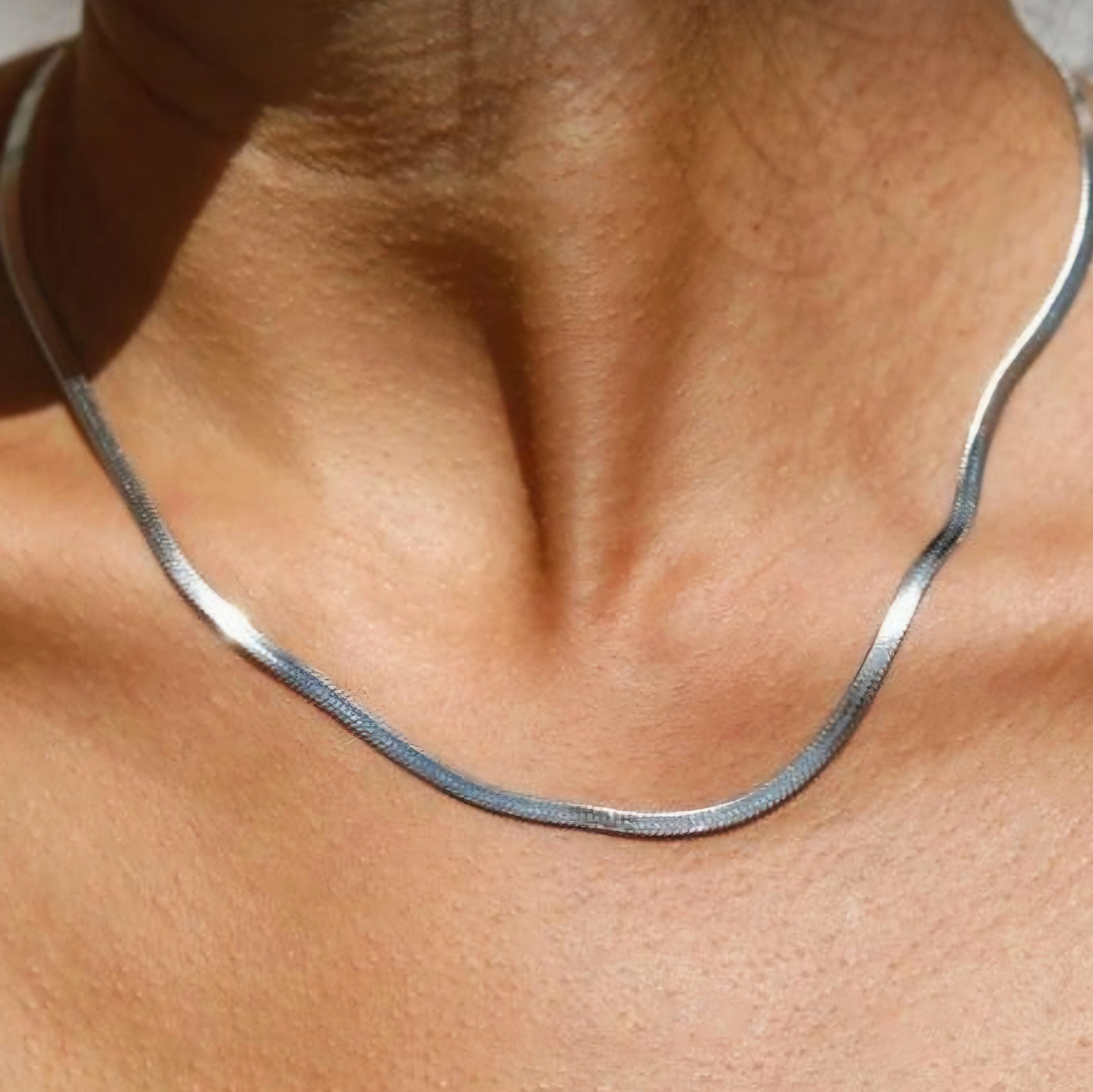 İtalyan Ezme Çelik Zincir Kolye Silver Renk Çelik Kolye Unisex Ürün