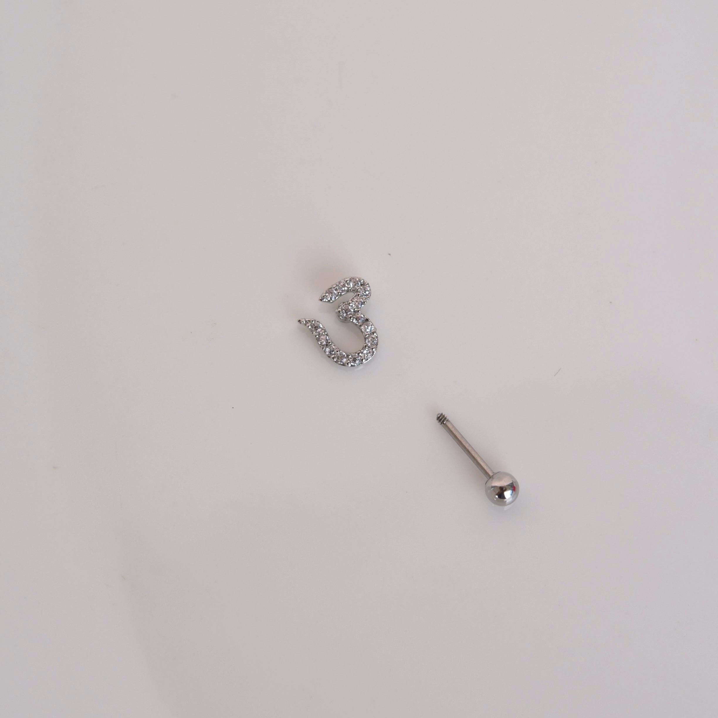 Kalp Model Tragus Helix Piercing Kıkırdak Silver Renk