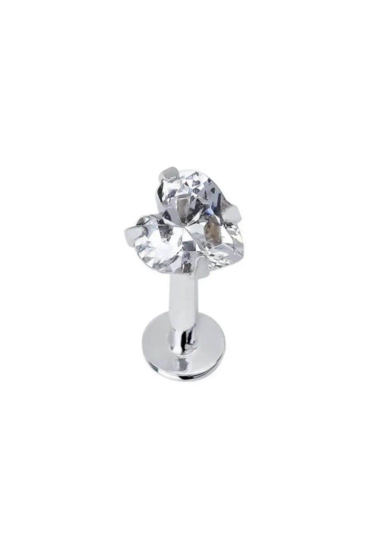 Kalp Tektaş Cerrahi Çelik Piercing Tragus Helix Kıkırdak Conch Lobe Dil Uyumlu