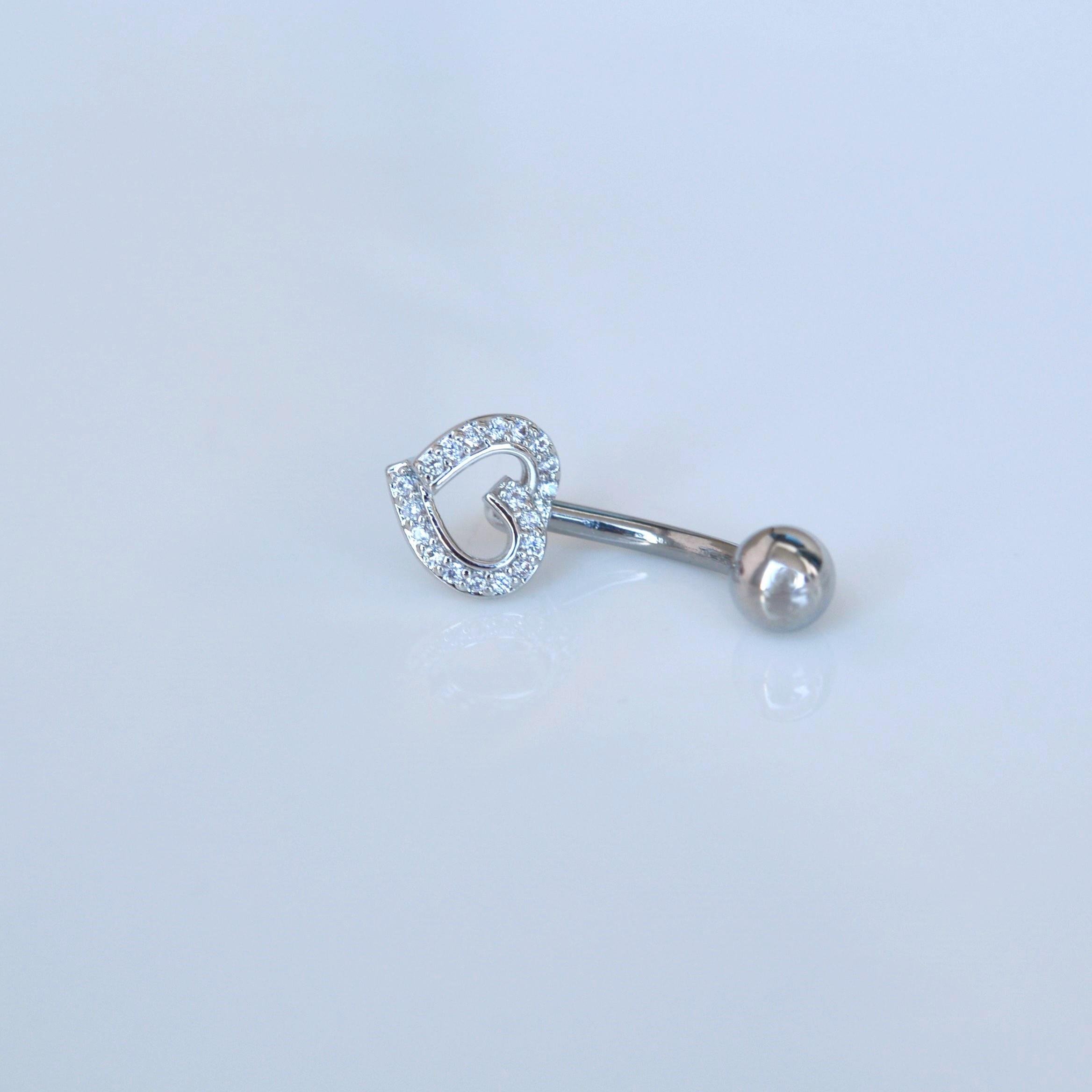 Kalpli Göbek Piercingi Çelik Silver Renkli Minimal