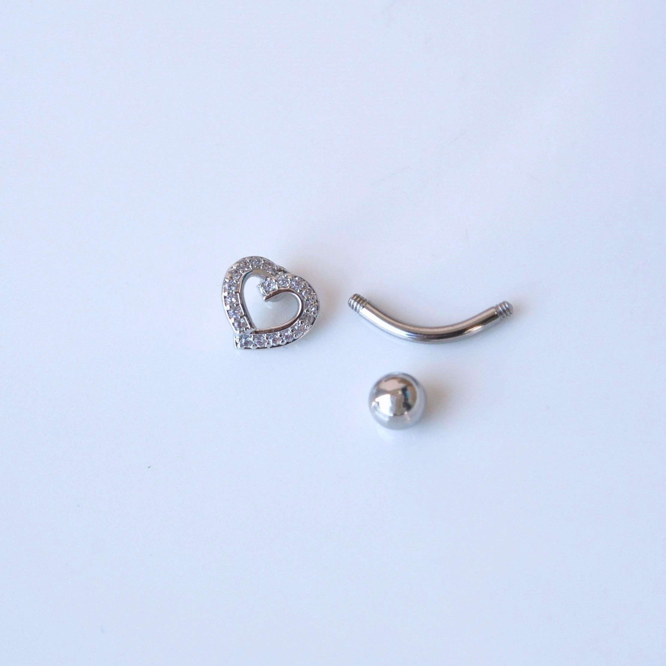 Kalpli Göbek Piercingi Çelik Silver Renkli Minimal