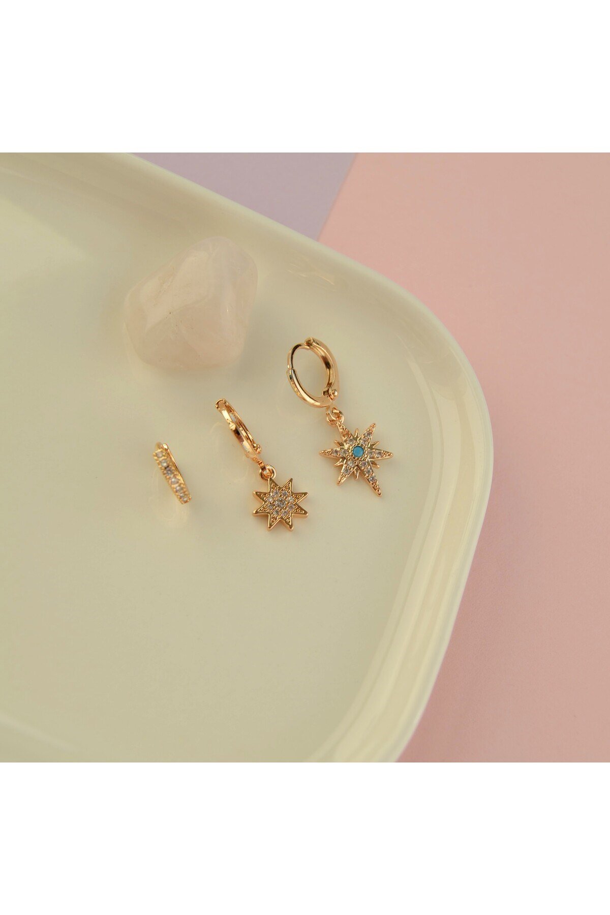 Kuzey Yıldızı Küpe 3 lü Set