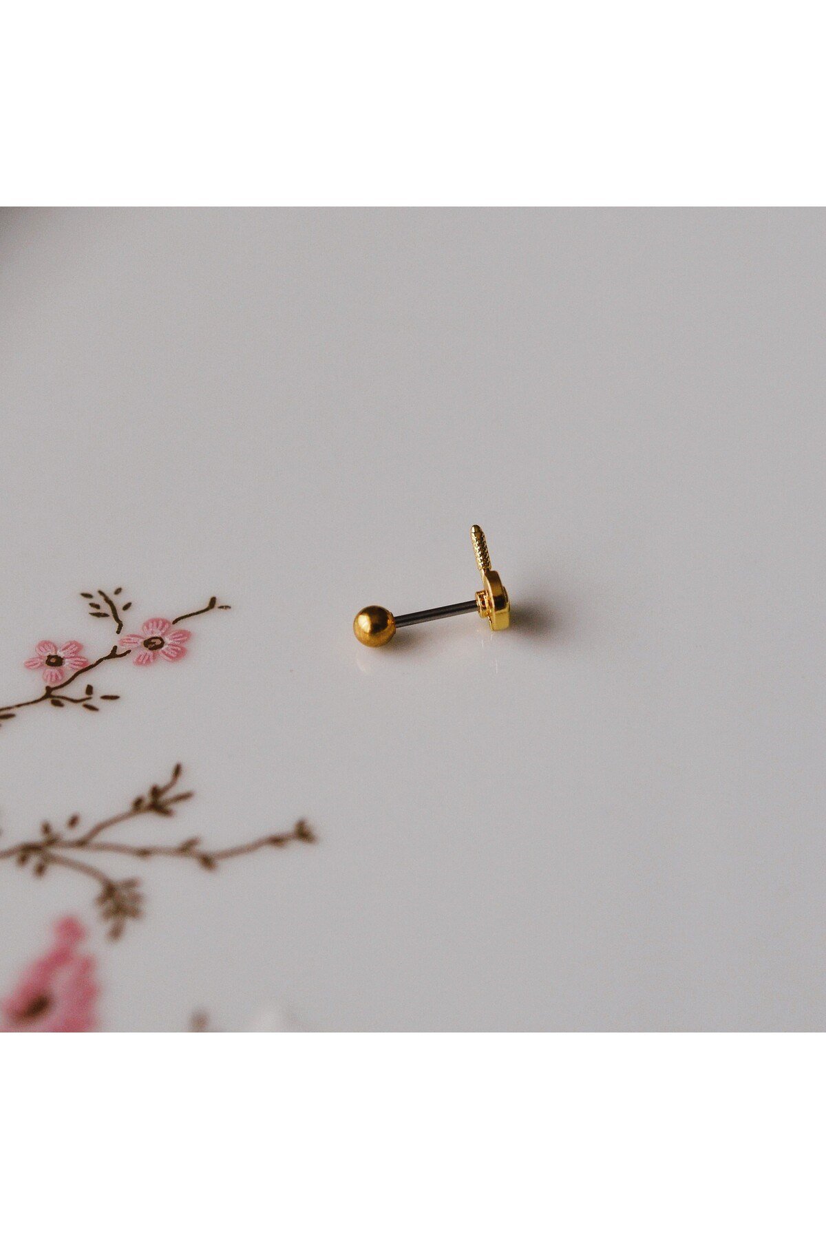 Mini Balta Helix Piercing Kıkırdak Cerrahi Çelik Gold Renk