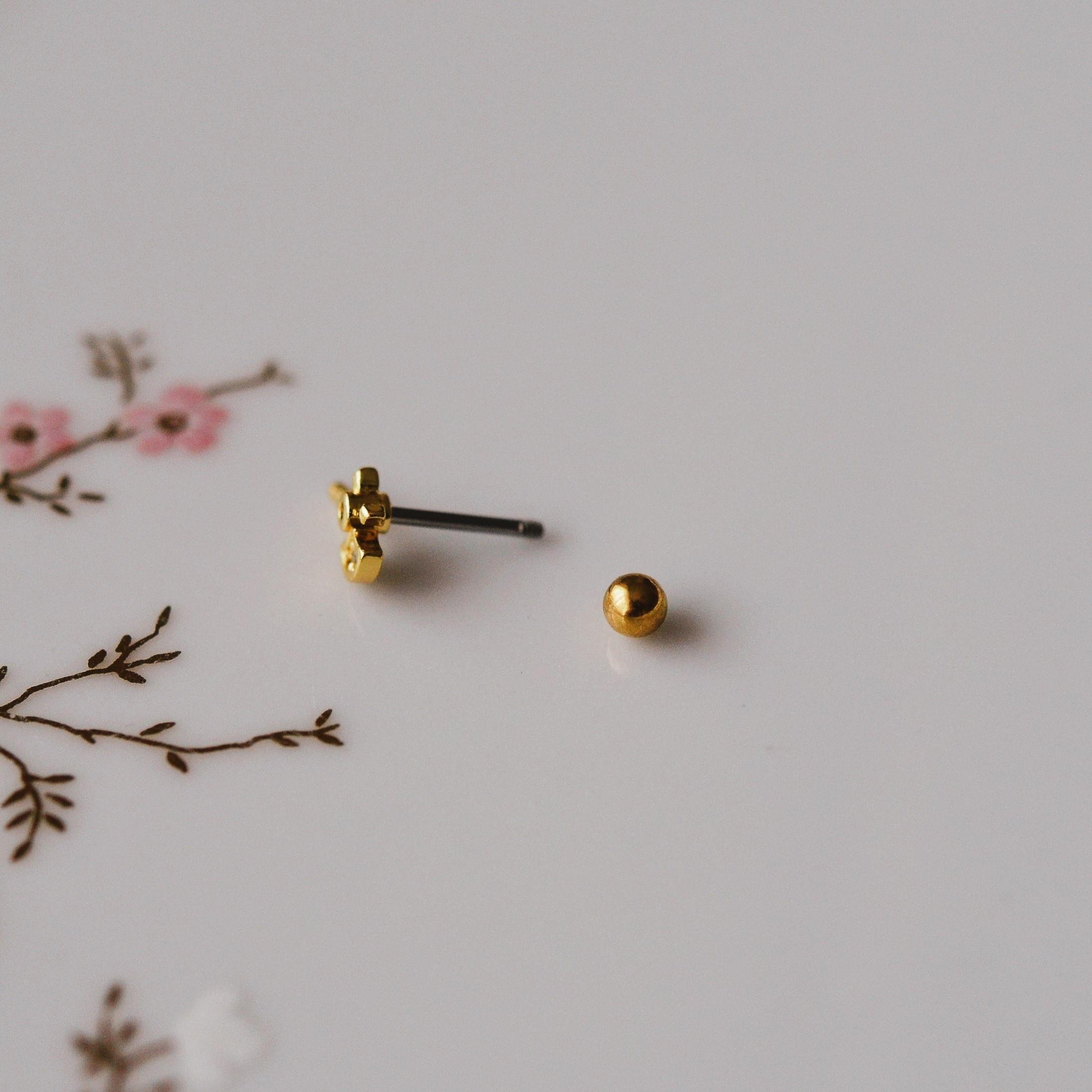 Mini Balta Helix Piercing Kıkırdak Cerrahi Çelik Gold Renk