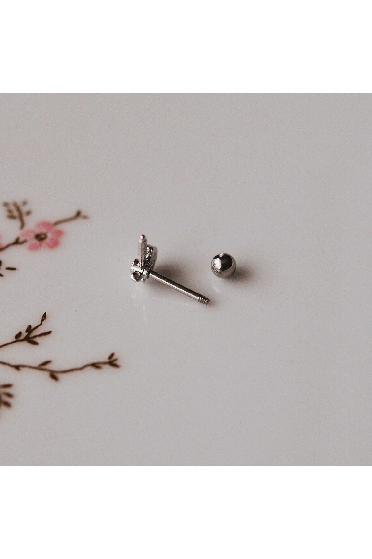 Mini Balta Helix Piercing Kıkırdak Cerrahi Çelik Gümüş Renk
