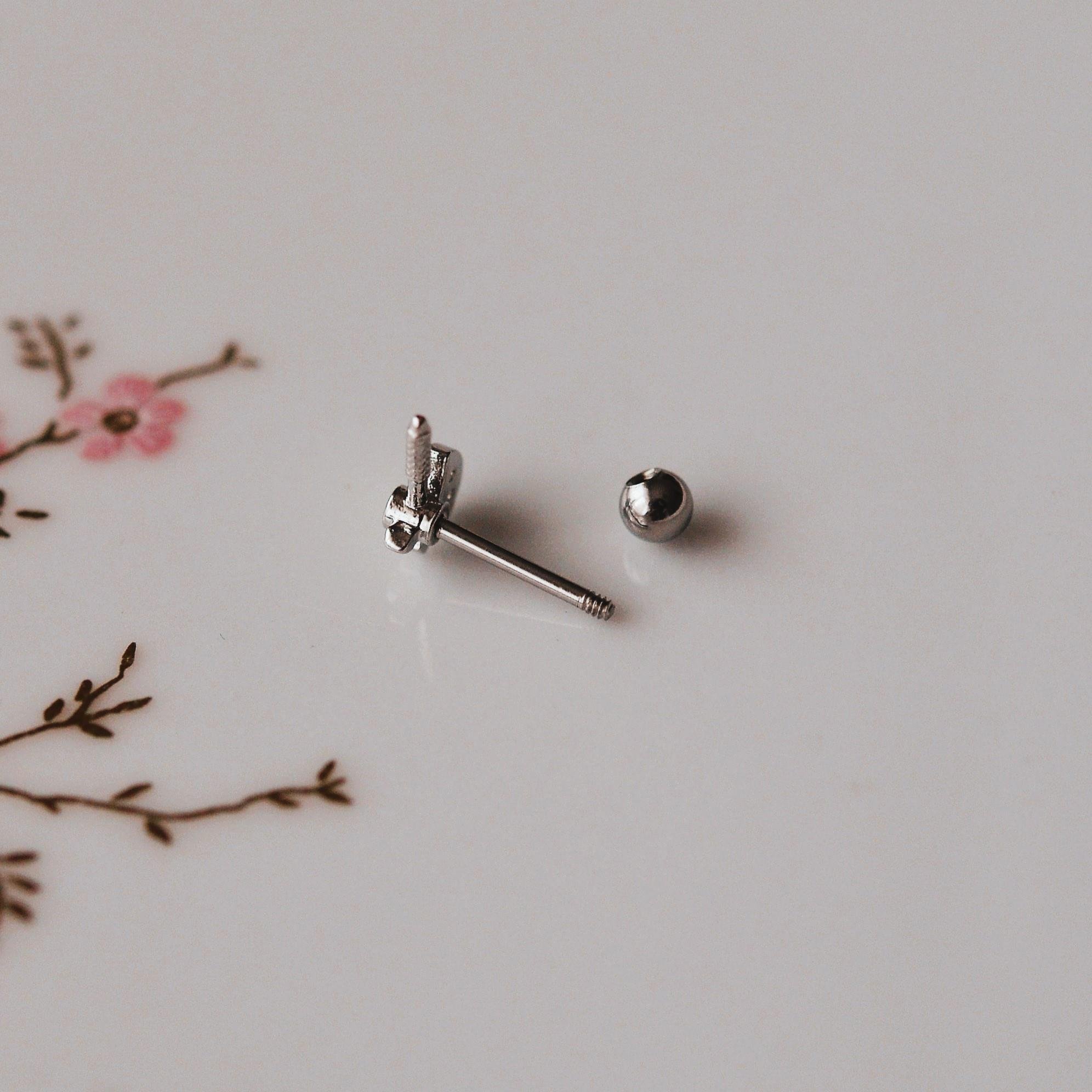 Mini Balta Helix Piercing Kıkırdak Cerrahi Çelik Gümüş Renk