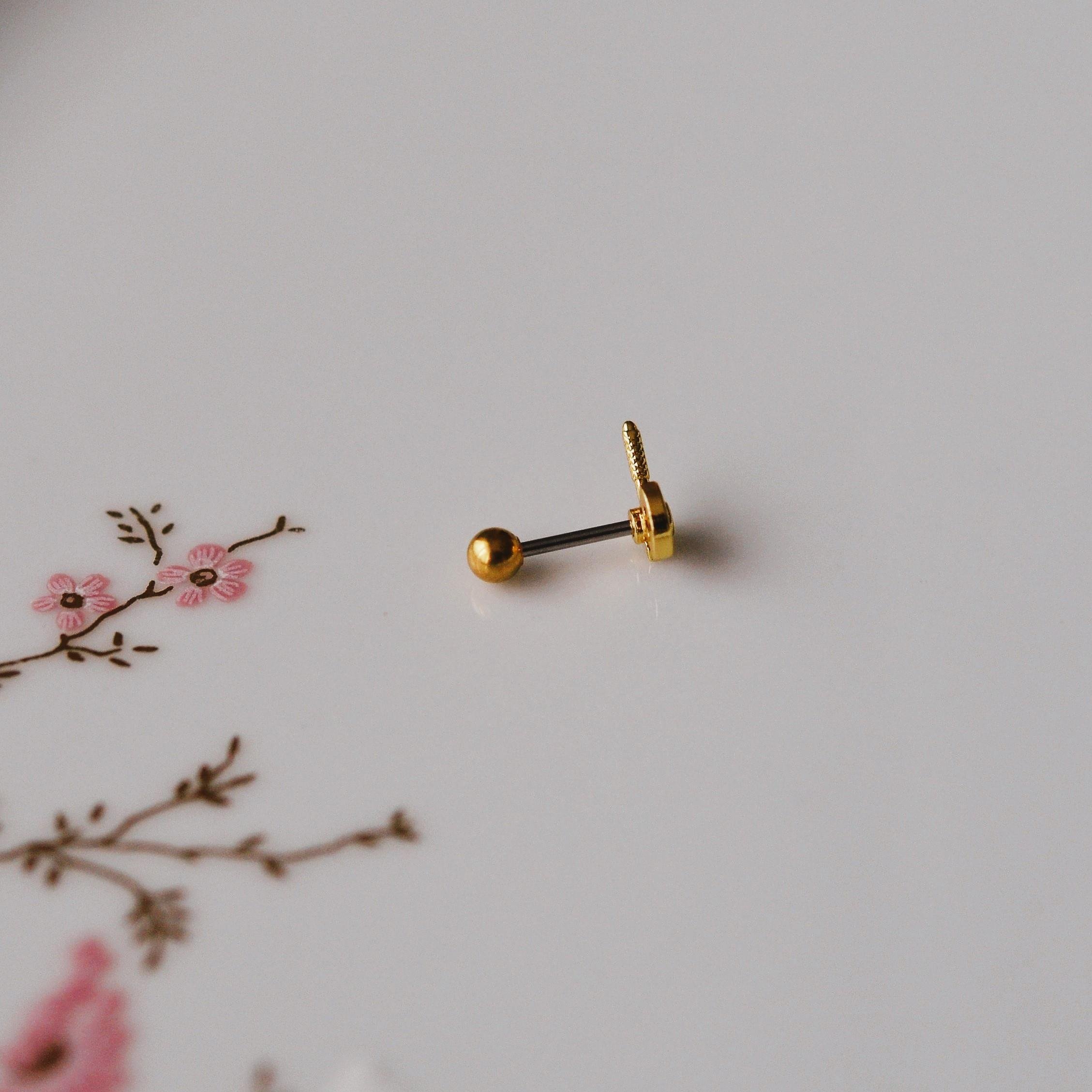 Mini Balta Helix Piercing Kıkırdak Cerrahi Çelik Gold Renk