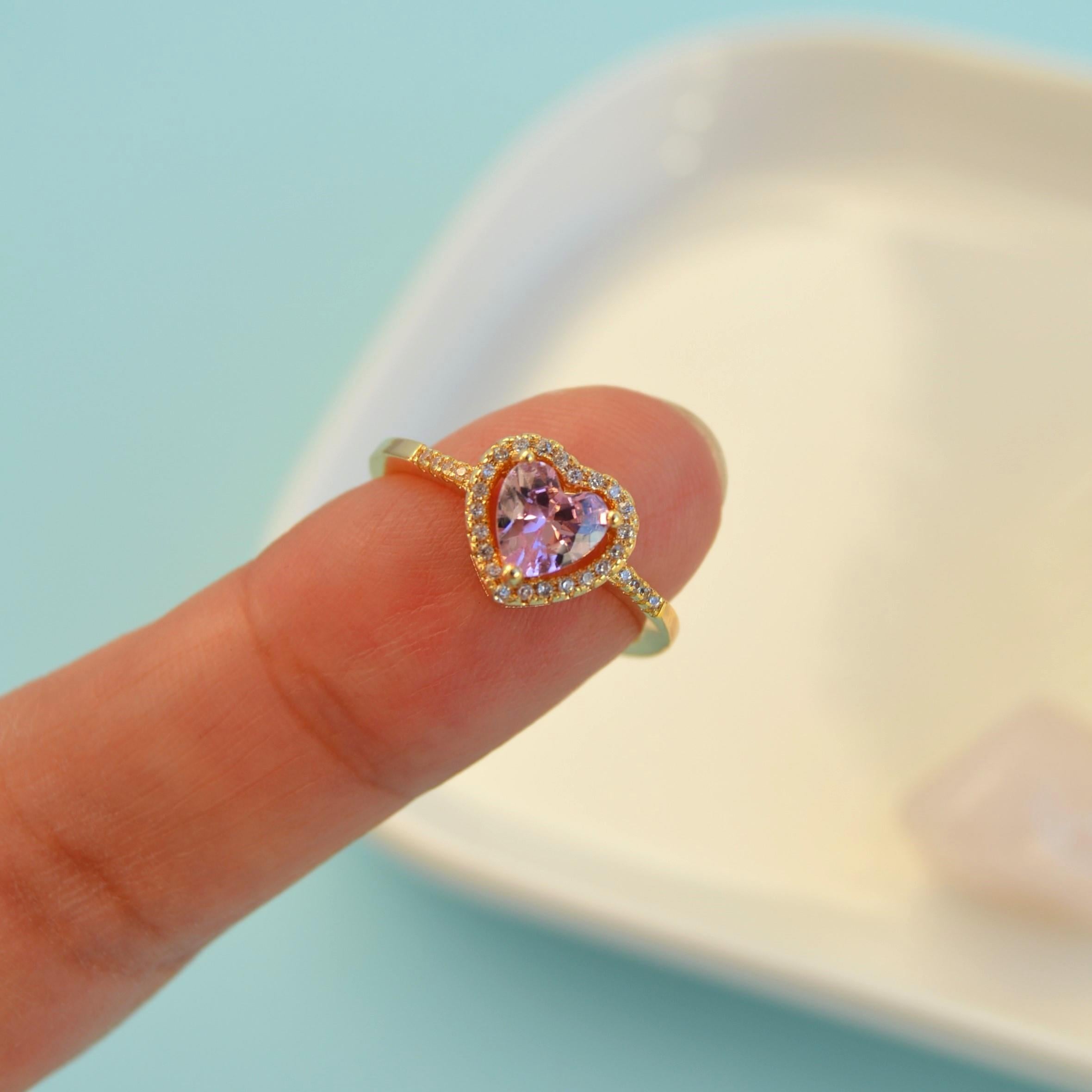 Pembe Kalpli Yüzük Ayarlanabilir Yüzük Hediye Paketli Yüzük Ciddi İlişki Yüzüğü Sevgili Yüzüğü