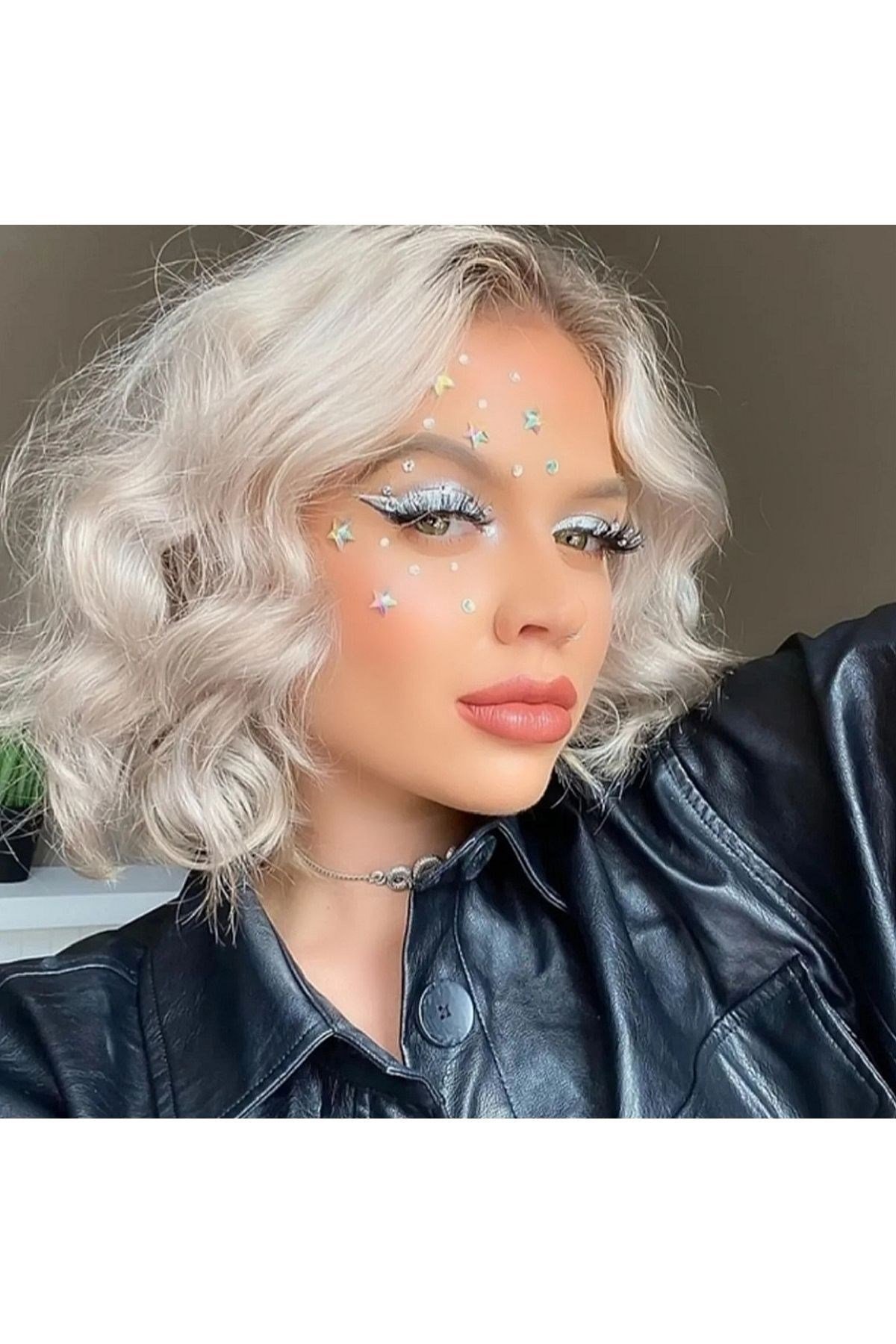 Renkli Yıldız Yüz Ve Vücut Taşı Makeup Stickers Kendinden Yapışkanlı Makyaj Taşı Tırnak Taşı Ha