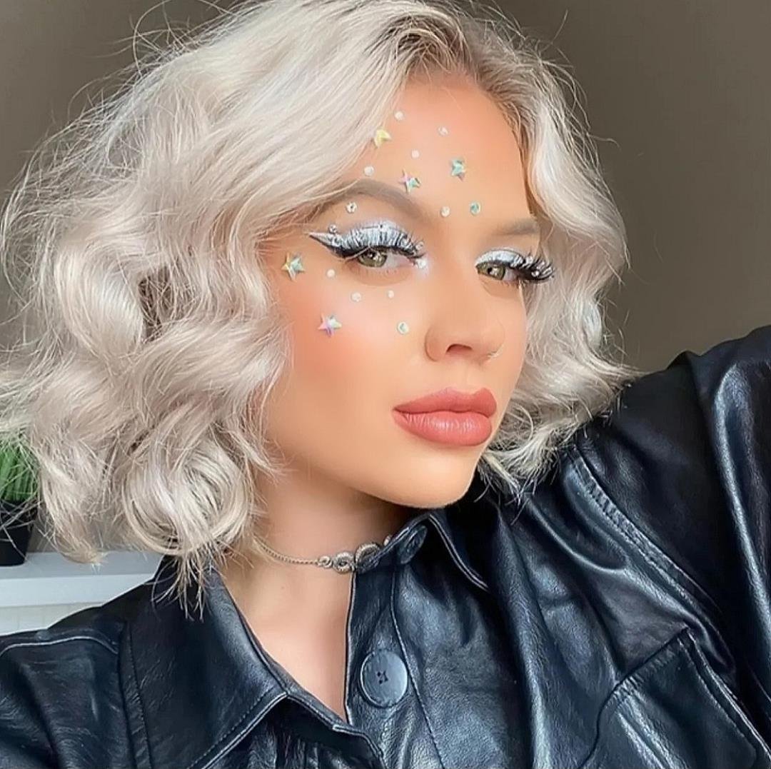 Renkli Yıldız Yüz Ve Vücut Taşı Makeup Stickers Kendinden Yapışkanlı Makyaj Taşı Tırnak Taşı Ha