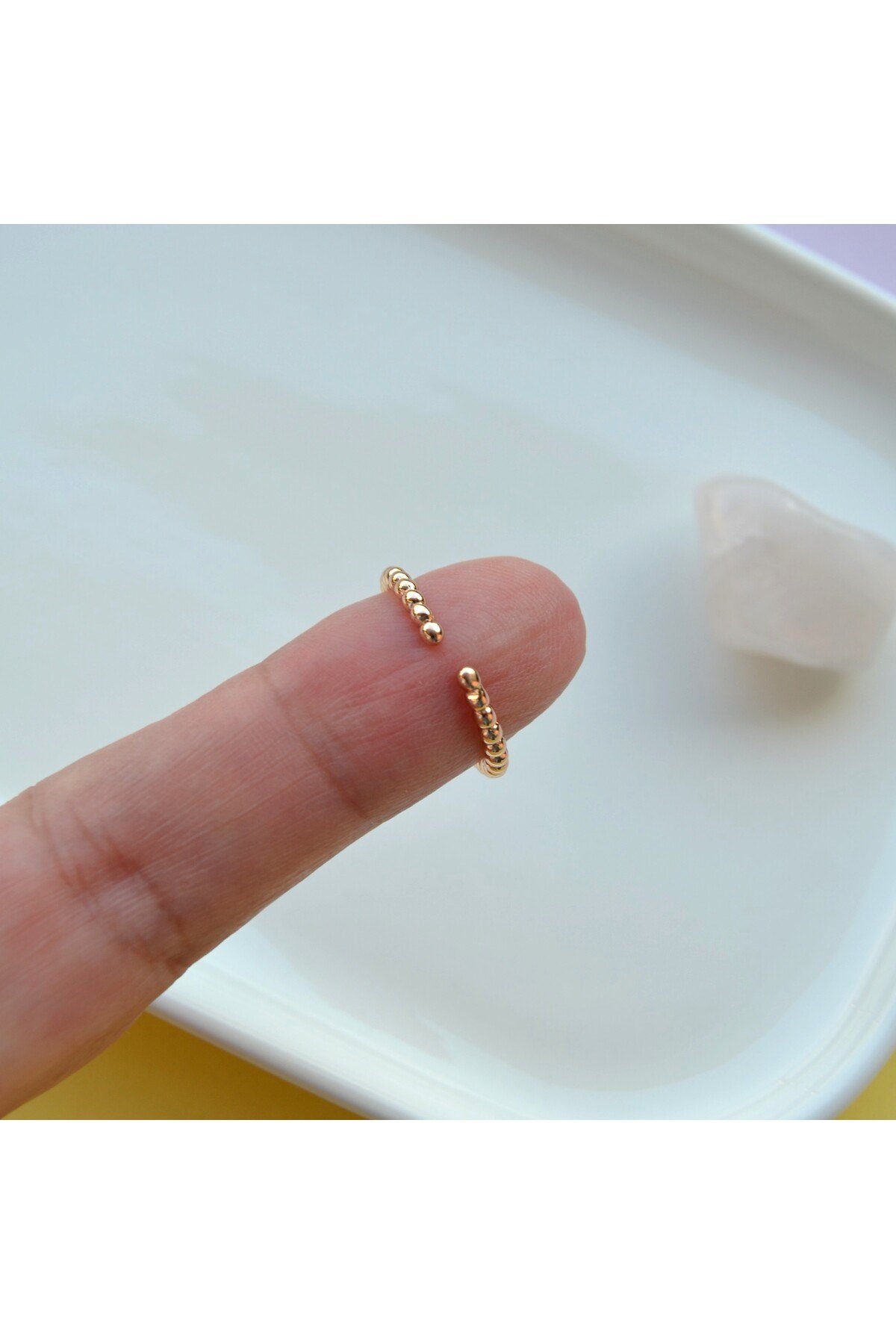 Rose Gold Renk Cross Yüzük Haç Model Ayarlanabilir Yüzük