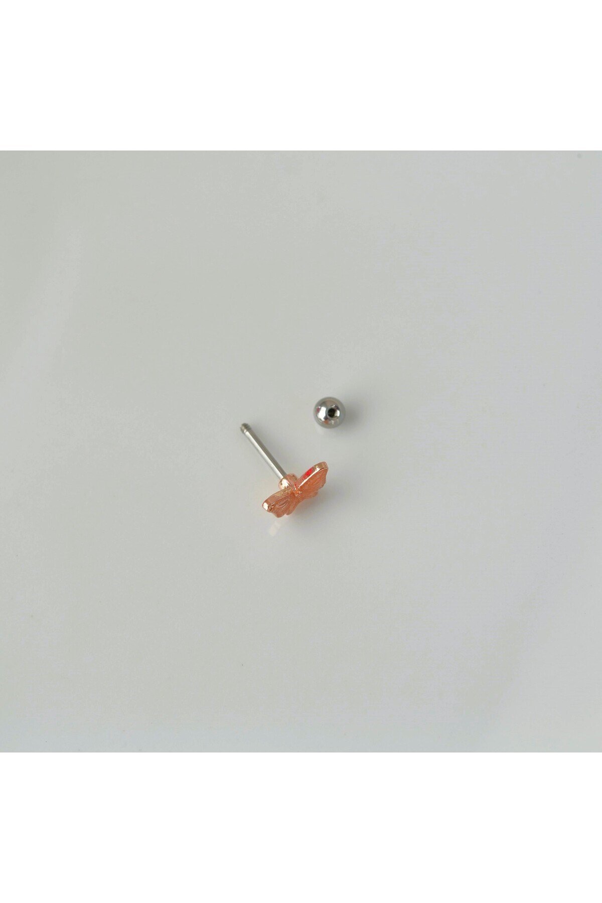 Rose Kelebekli Çelik Piercing Helix Kıkırdak Conch Lob