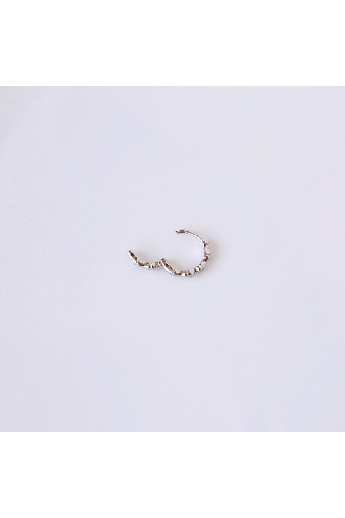 Silver Renk Cerrahi Çelik İnce Halka Tragus Piercing Helix Lob Kıkırdak