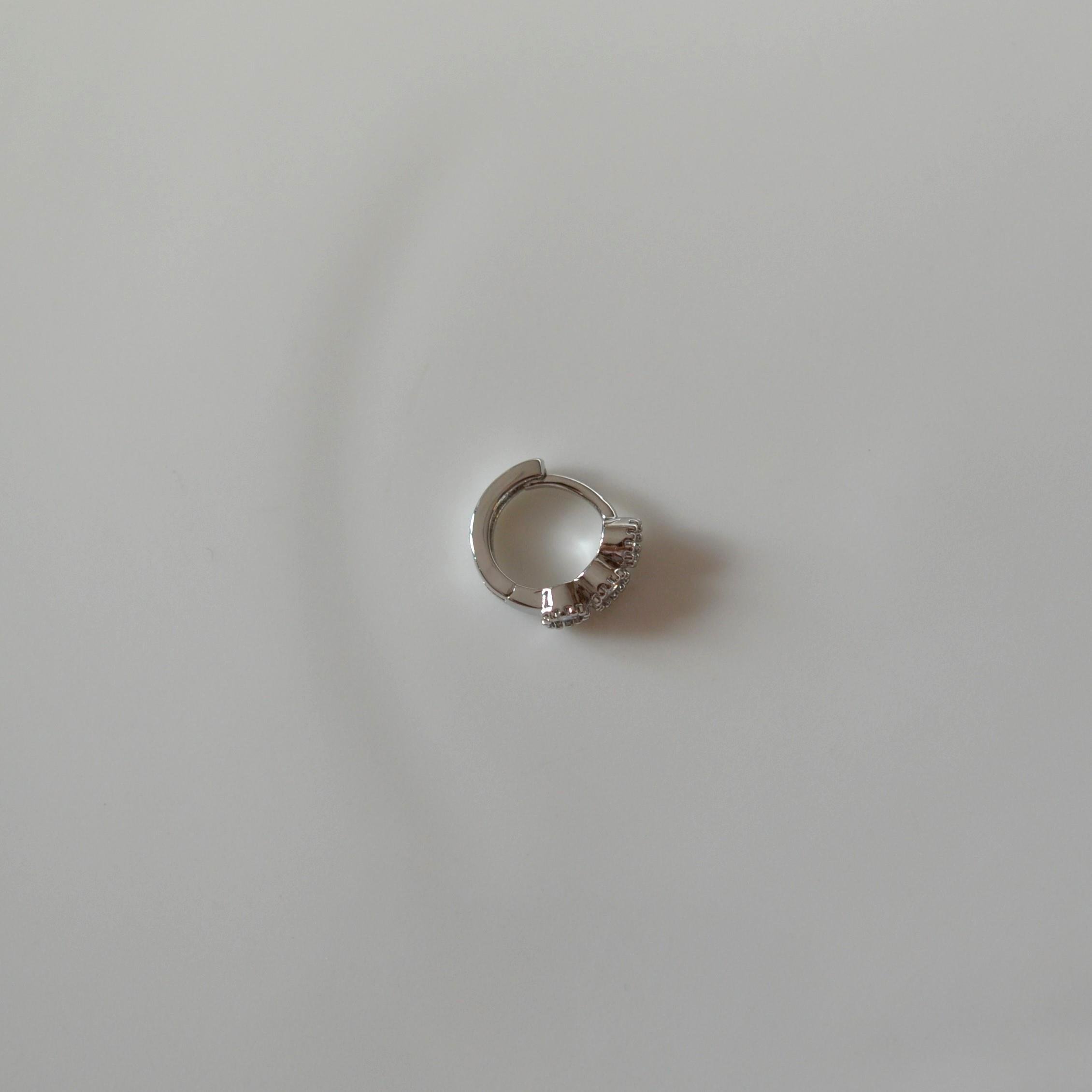 Silver Renk Cerrahi Çelik Taşlı Halka Tragus Piercing Helix Lob Kıkırdak