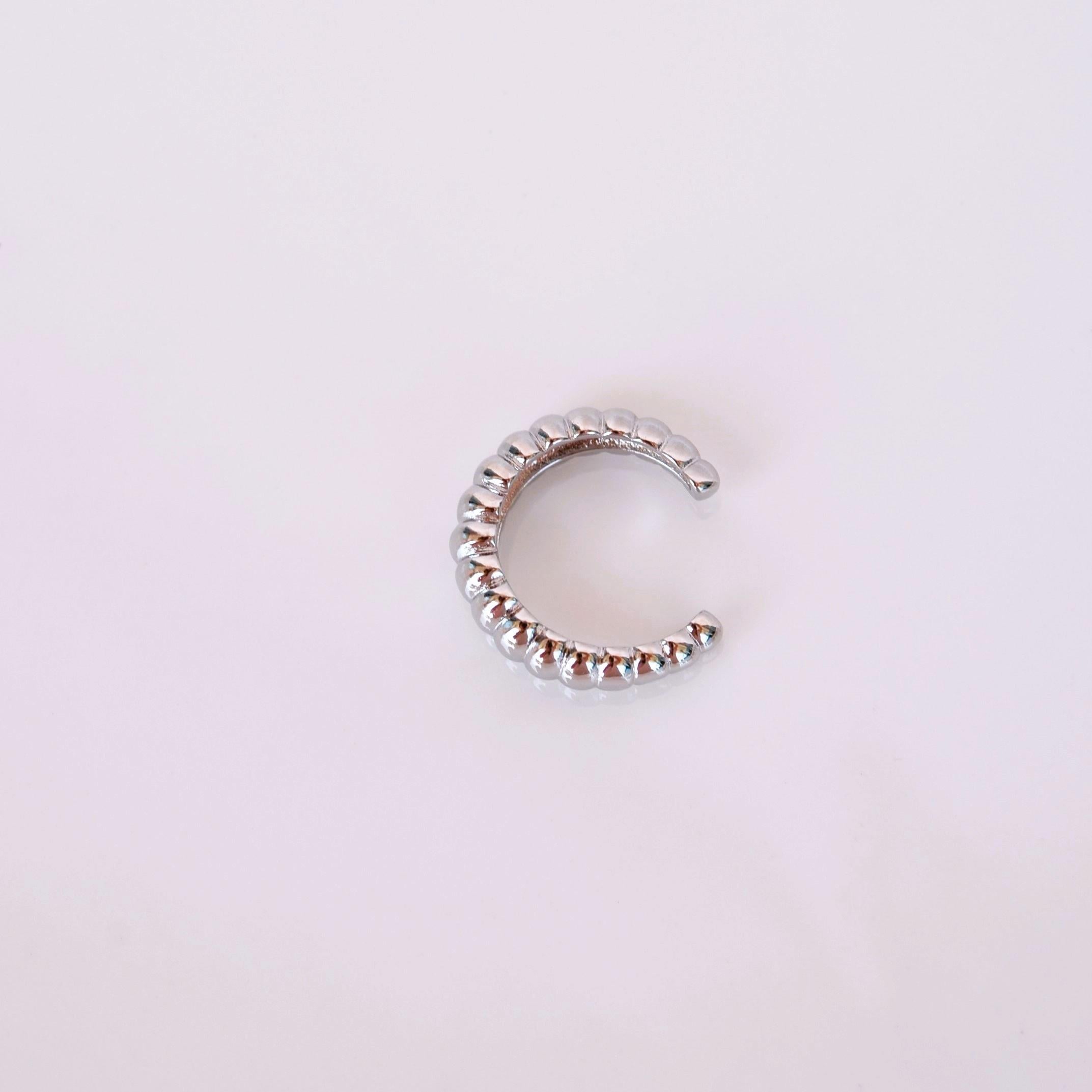 Silver Renk Deniz Kabuğu Model Earcuff Sıkıştırma Kıkırdak Küpe