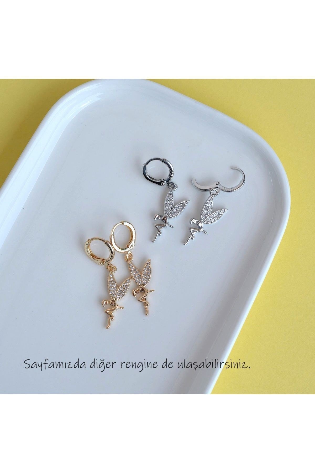 Su Perisi Charmlı Küpe Perili Küpe Silver Renkli