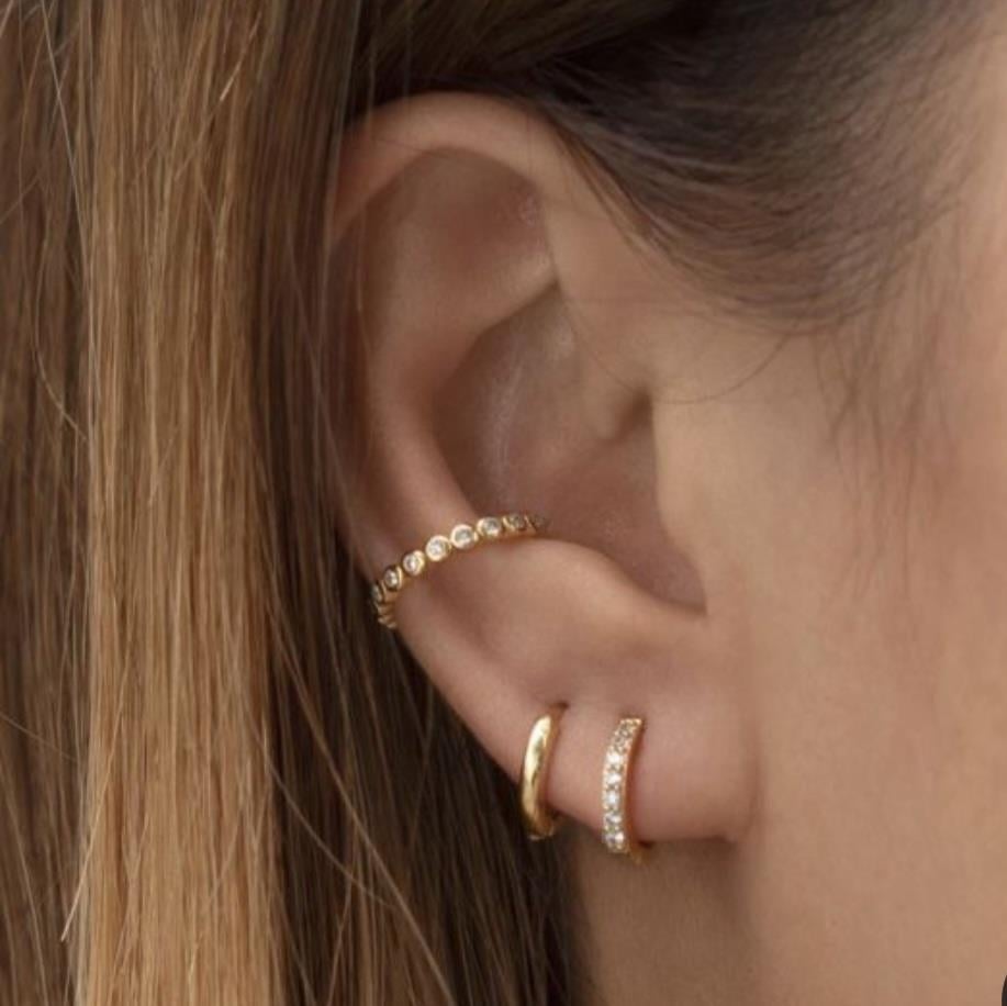 Taşlı Halka Piercing Tragus Helix Daith Anti Tragus Kıkırdak