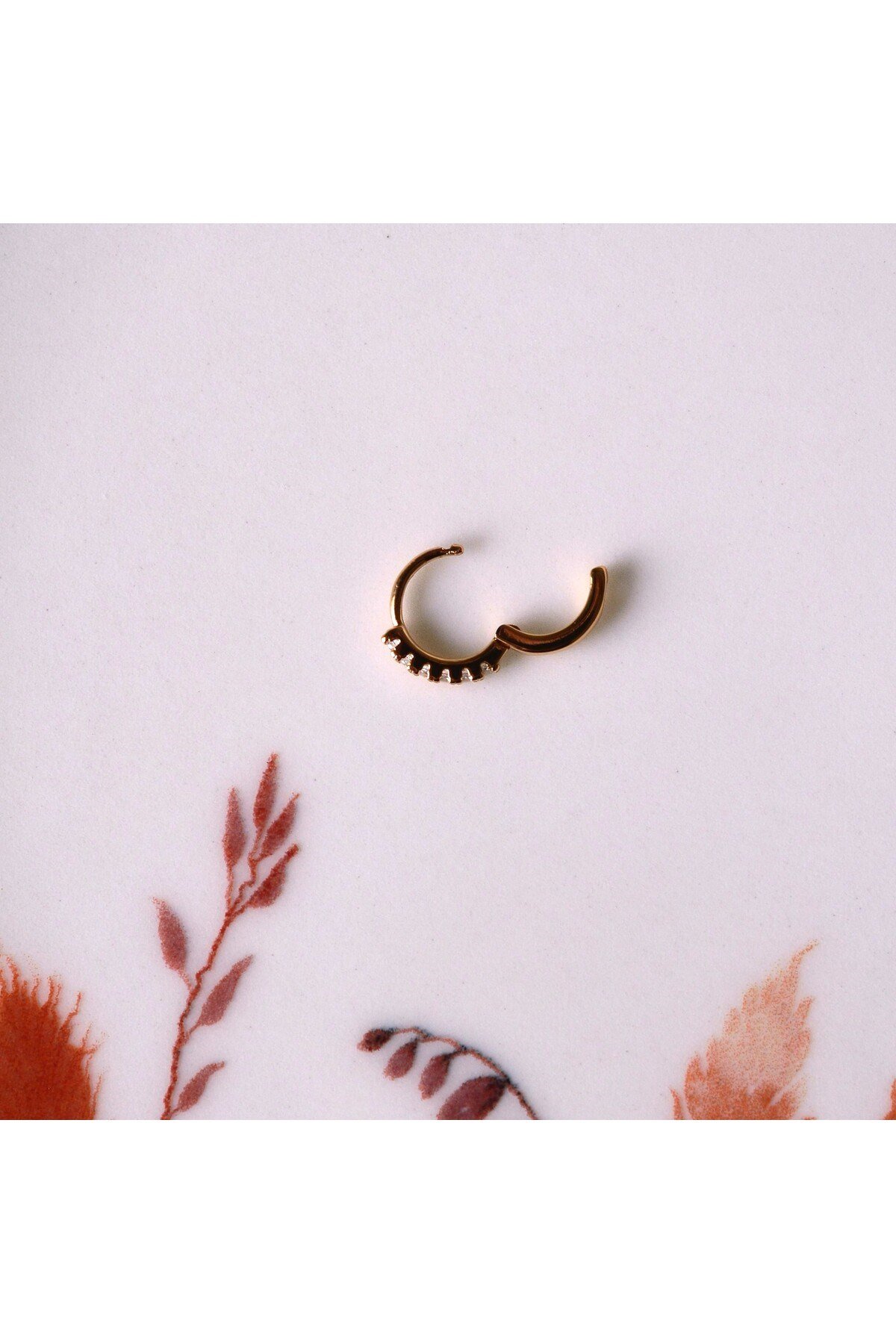 Taşlı Halka Piercing Tragus Helix Daith Anti Tragus Kıkırdak