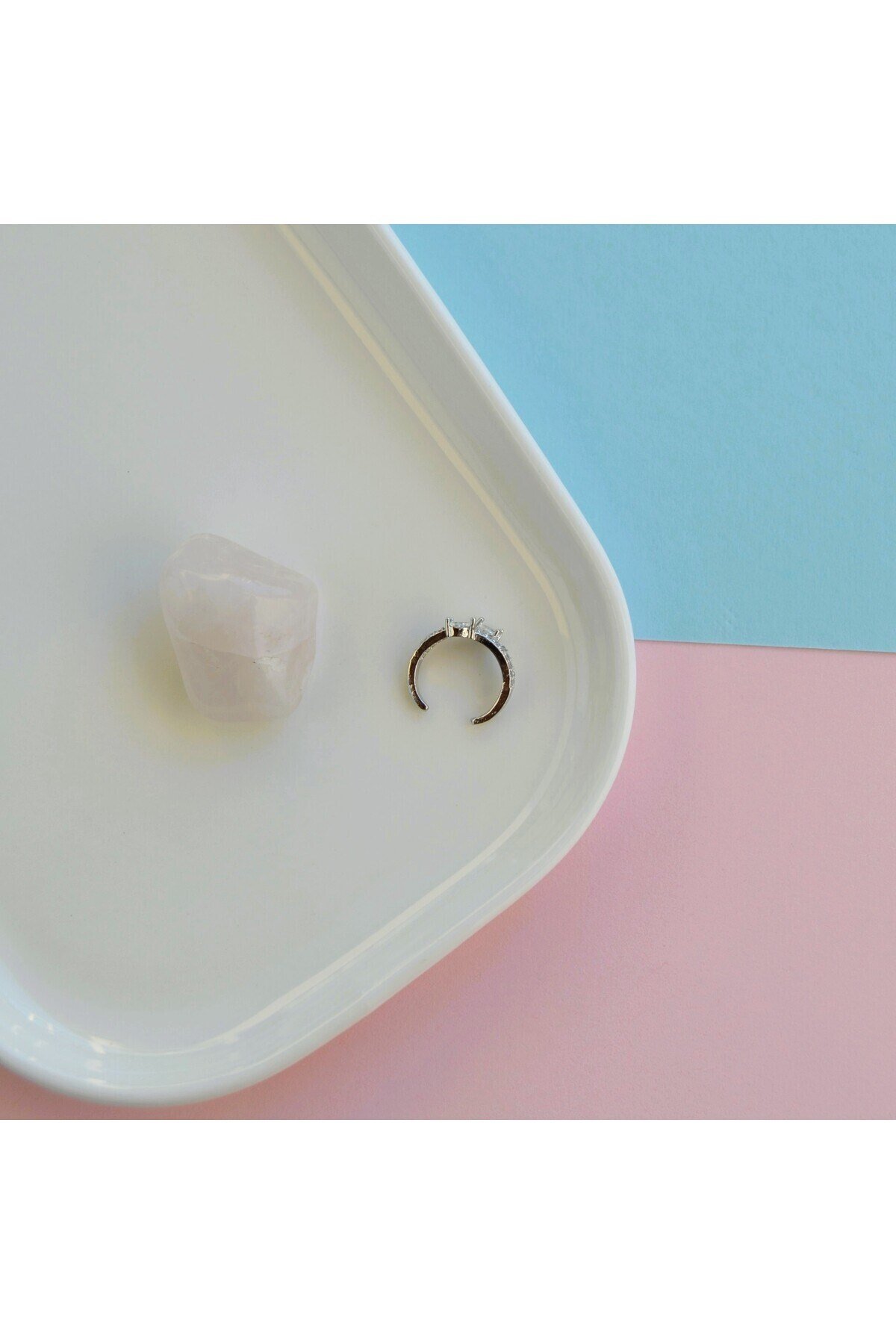 Taşlı Sıralı Earcuff İnce Taşlı Sıkıştırma Kıkırdak Küpesi Delik Gerektirmez Taşlı Minimal Yılan