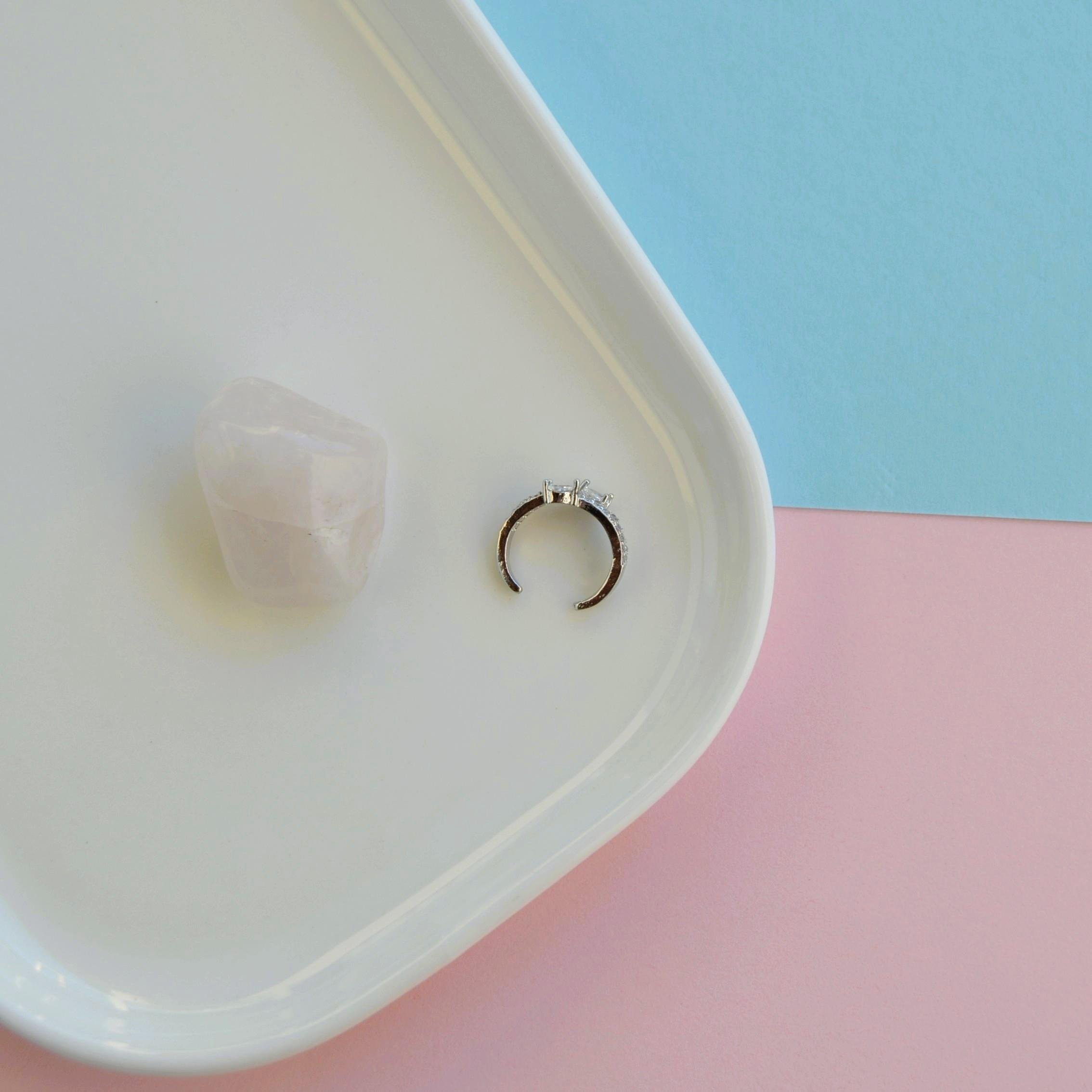 Taşlı Sıralı Earcuff İnce Taşlı Sıkıştırma Kıkırdak Küpesi Delik Gerektirmez Taşlı Minimal Yılan