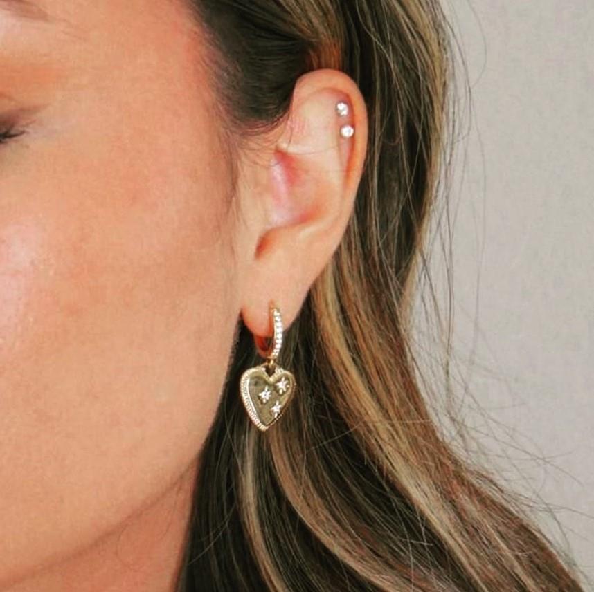 Tektaş Çelik Piercing Tragus Helix Kıkırdak Conch Gold Renk 8 mm