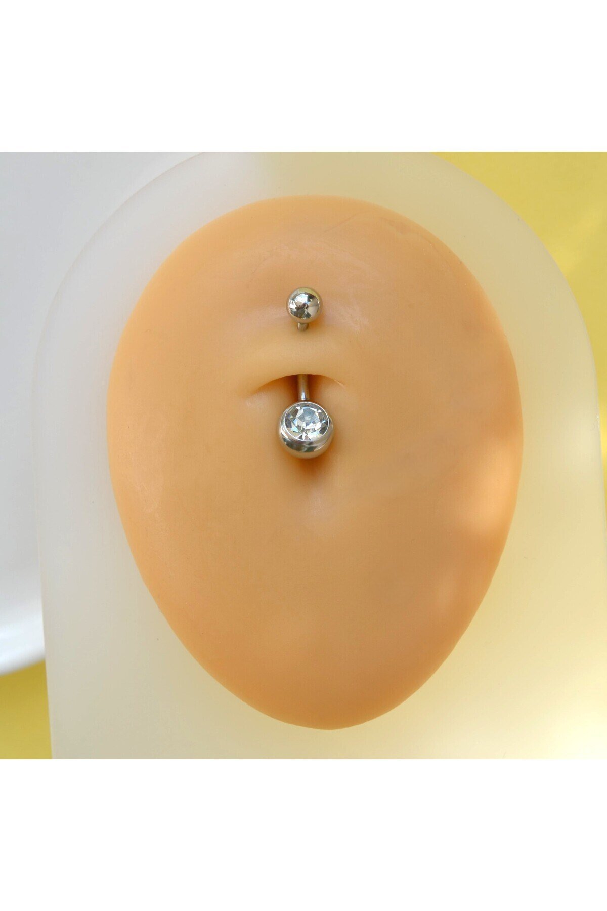 Tektaş Minimal Göbek Piercingi Çelik Silver Renkli