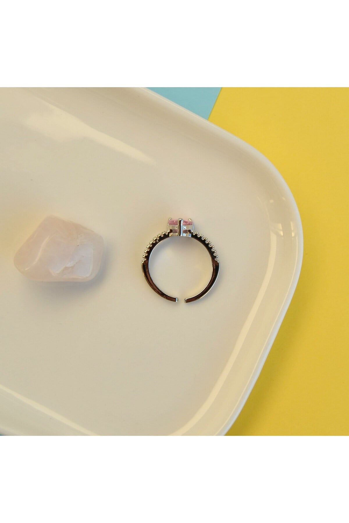 Tektaş Pembe Kalpli Yüzük Hediye Paketli Yüzük Ciddi İlişki Yüzüğü Sevgili Yüzüğü Ayarlanabilir