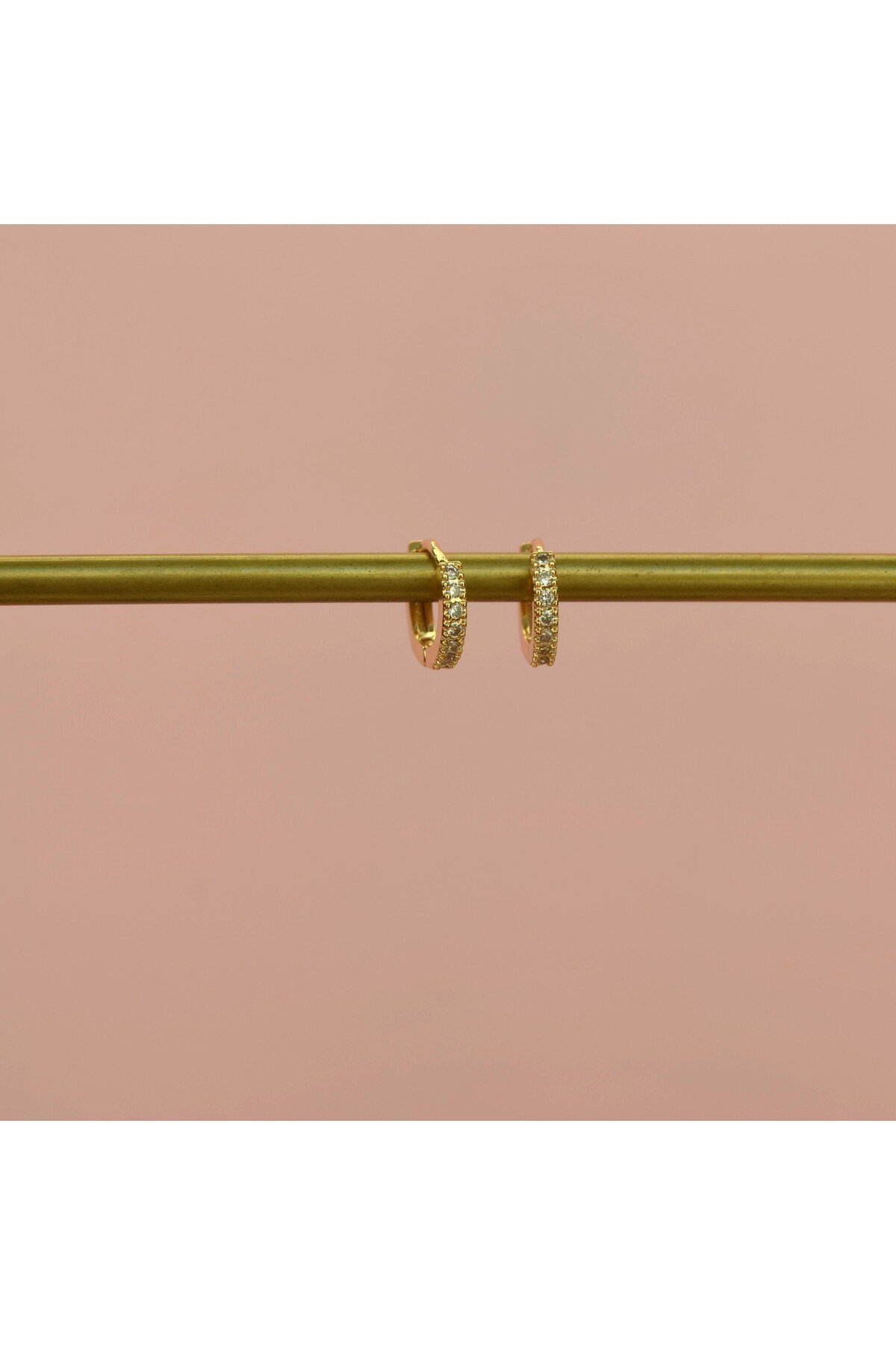 Zirkon Taşlı Mini Halka Küpe Piercing