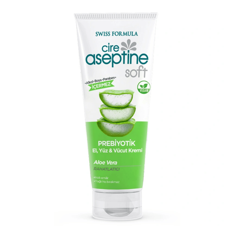 Cire Aseptine Soft Aloe Vera Özlü Rahatlatıcı Besleyici Prebiyotikli Krem 75 ml